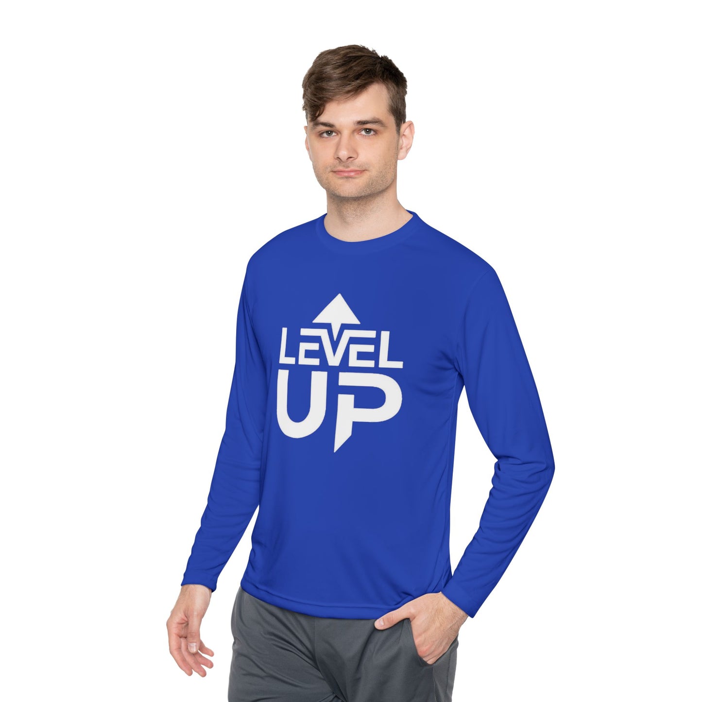 Level Up Unisex Lightweight Long Sleeve Tee - Perfect for Gamers and Achievers