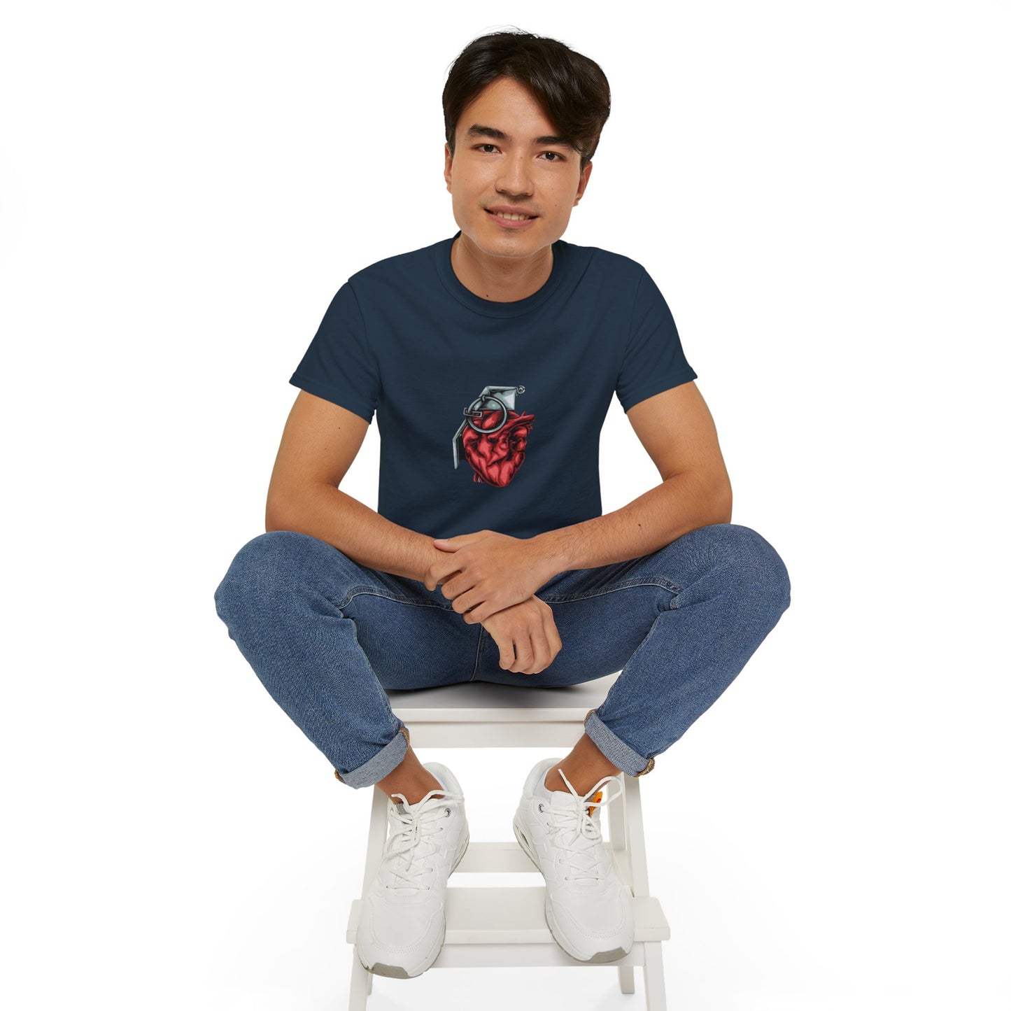 Bold Heart Graphic Unisex Ultra Cotton Tee - Unique Stylish Apparel for Art Lovers