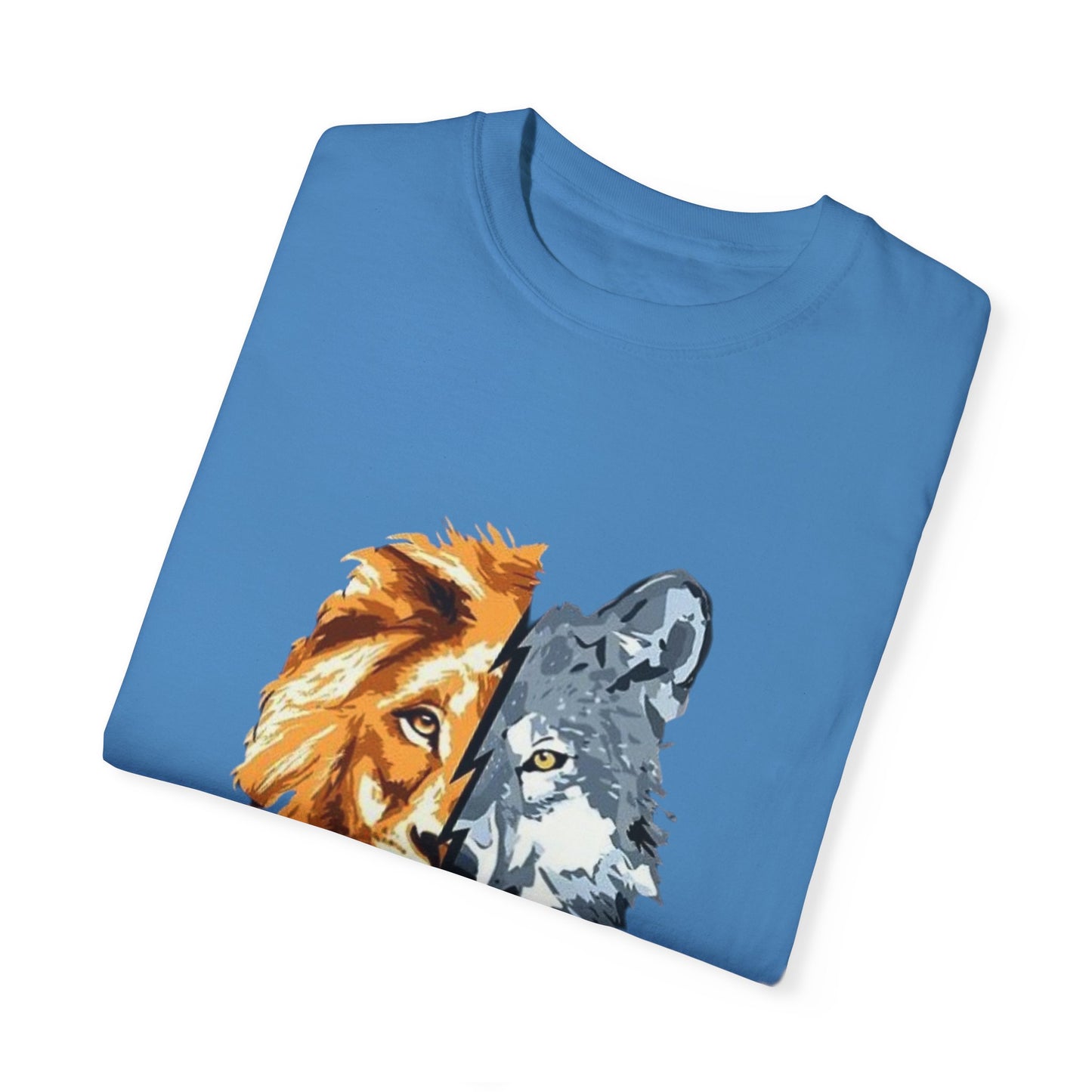 Lion and Wolf Unisex Garment-Dyed T-shirt - Nature Lover's Tee