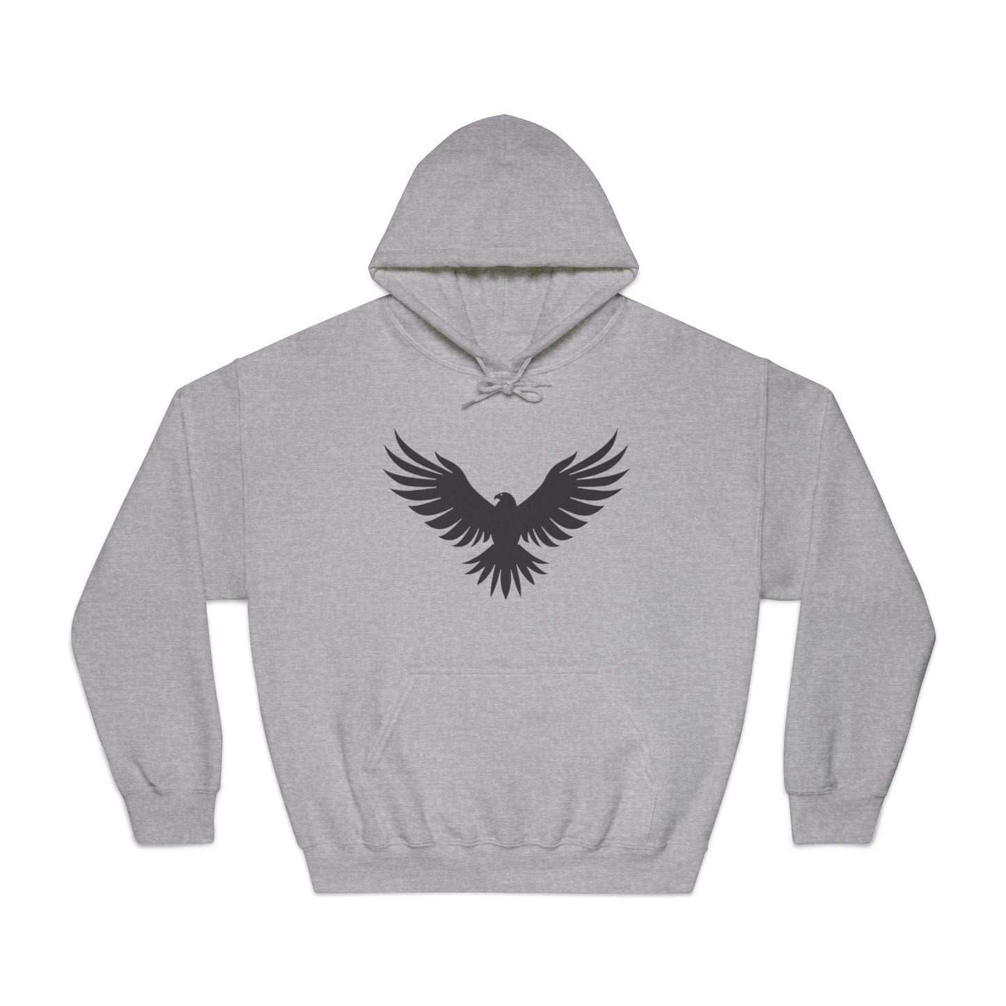 Rise Up Unisex Hooded Sweatshirt - Empowering White Hoodie with Eagle Design