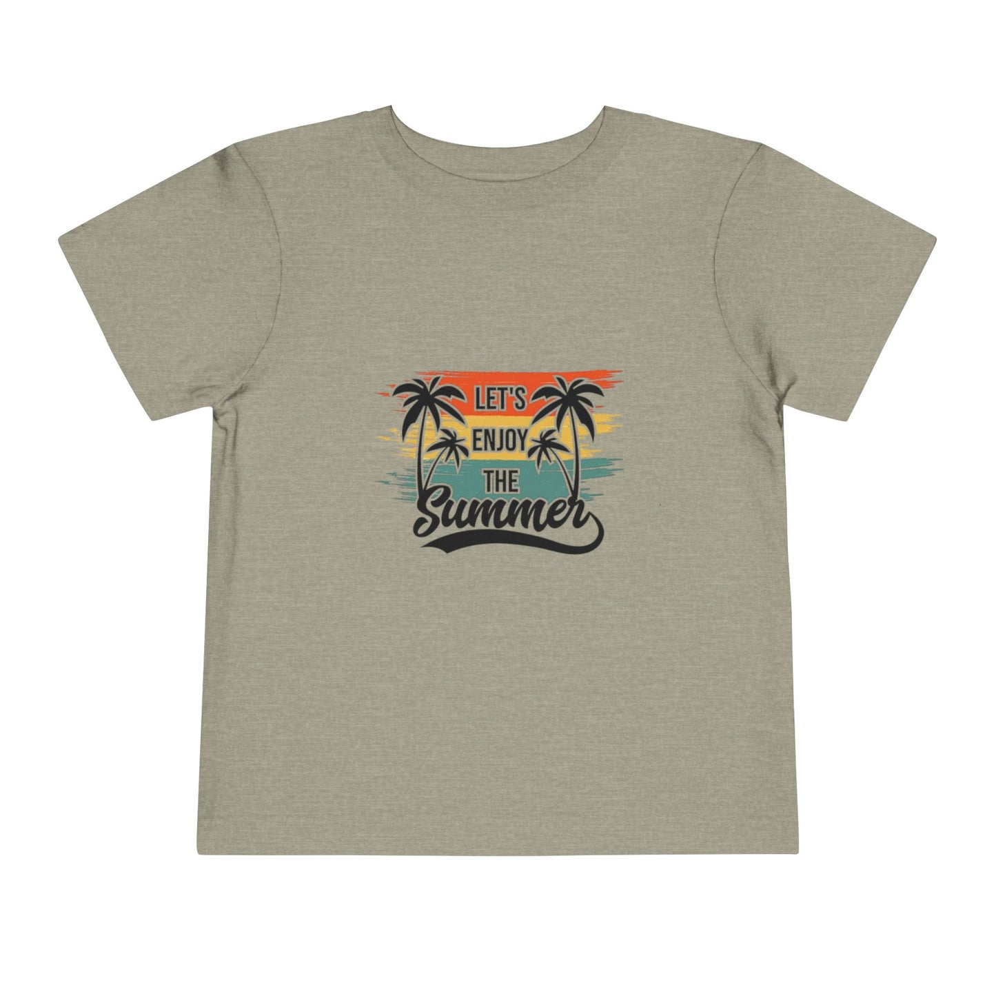 Toddler Short Sleeve Tee - 'Let's Enjoy The Summer' Palm Tree Design