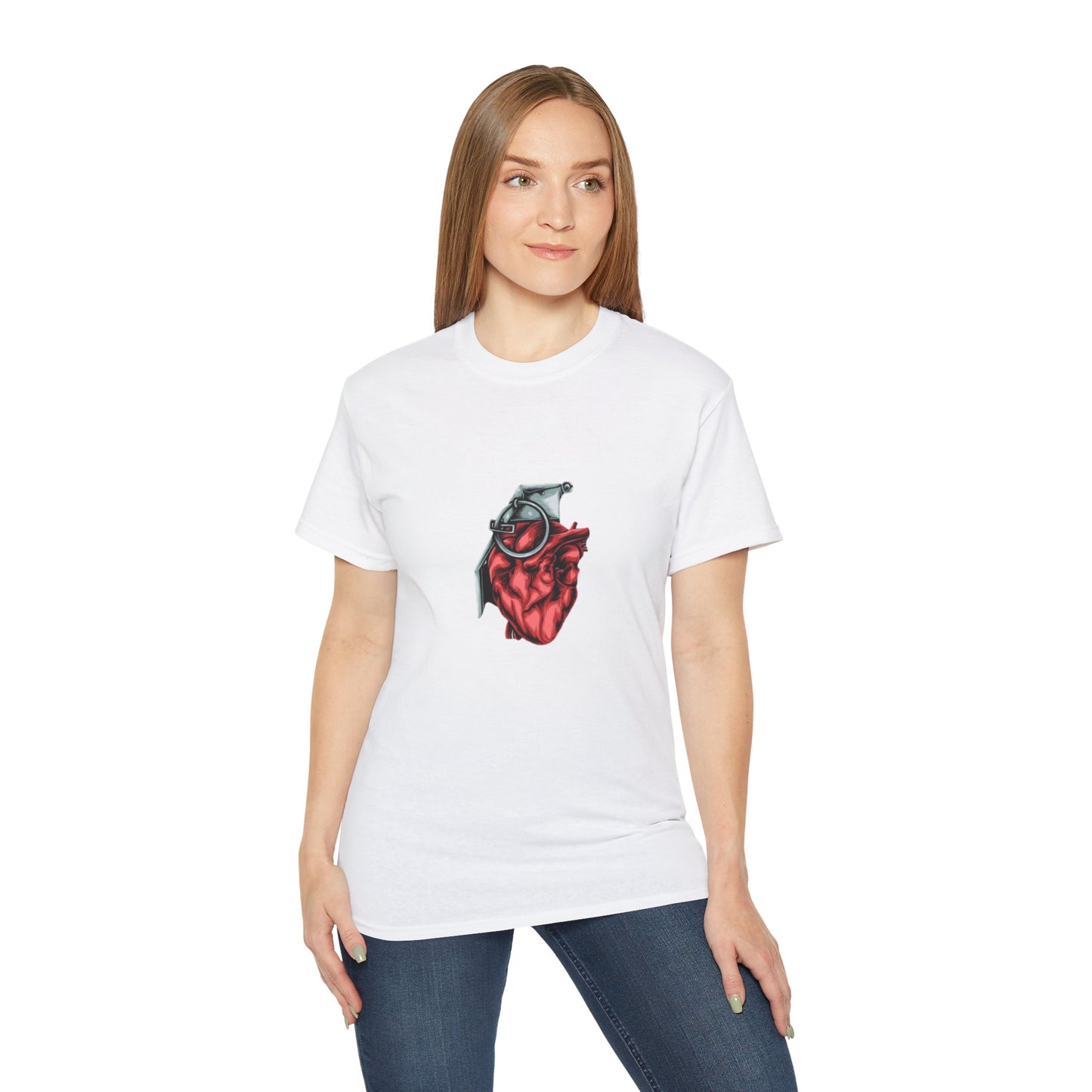 Bold Heart Graphic Unisex Ultra Cotton Tee - Unique Stylish Apparel for Art Lovers