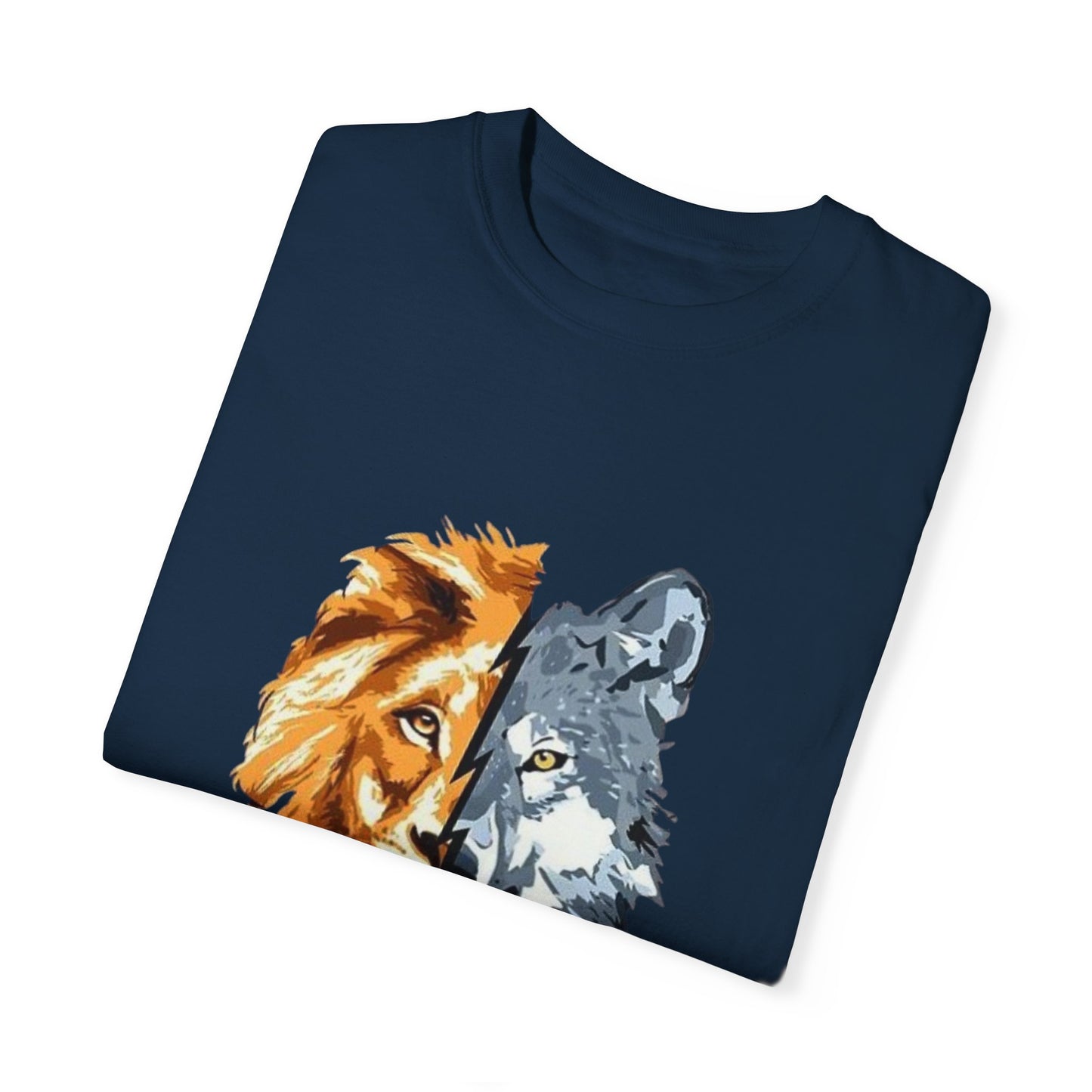 Lion and Wolf Unisex Garment-Dyed T-shirt - Nature Lover's Tee