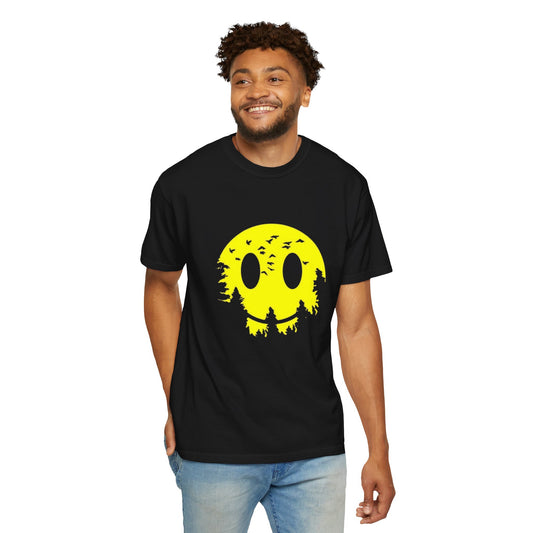 Happy Nature Smile T-Shirt - Unisex Garment-Dyed Tee for Outdoor Lovers