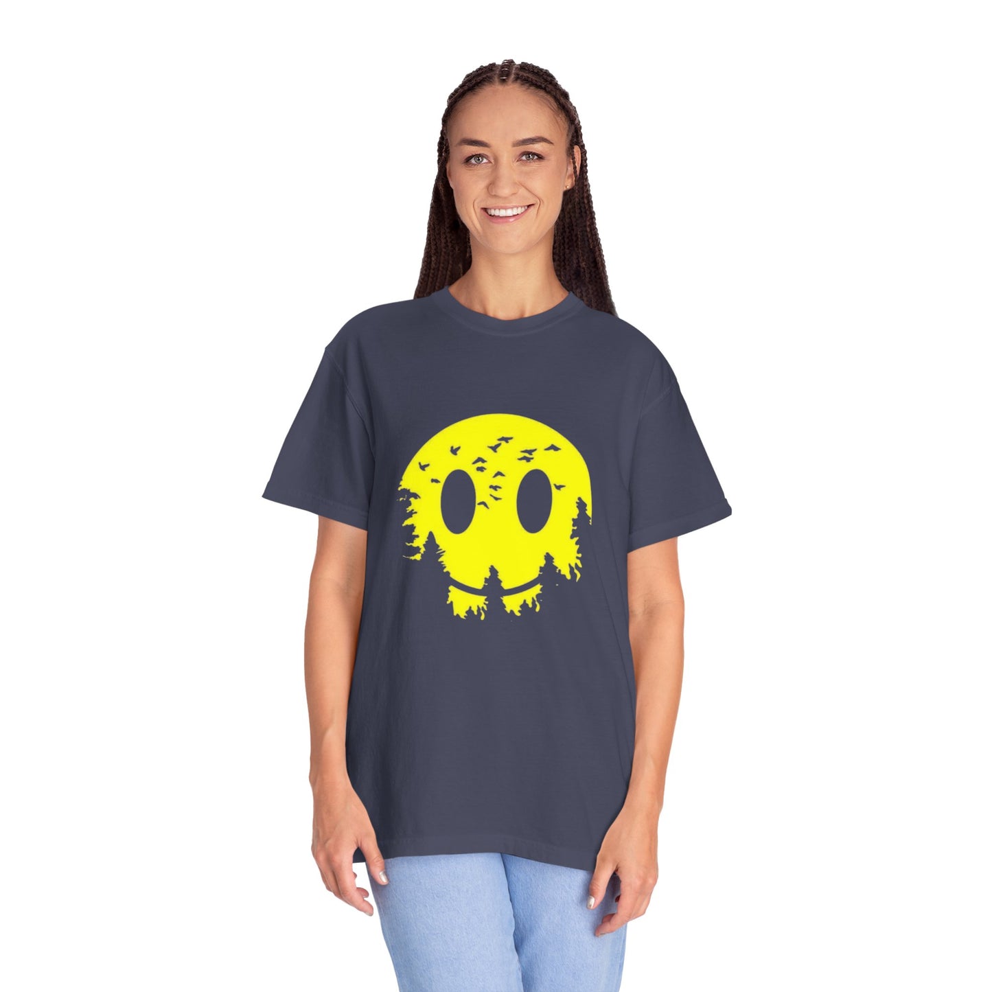 Happy Nature Smile T-Shirt - Unisex Garment-Dyed Tee for Outdoor Lovers