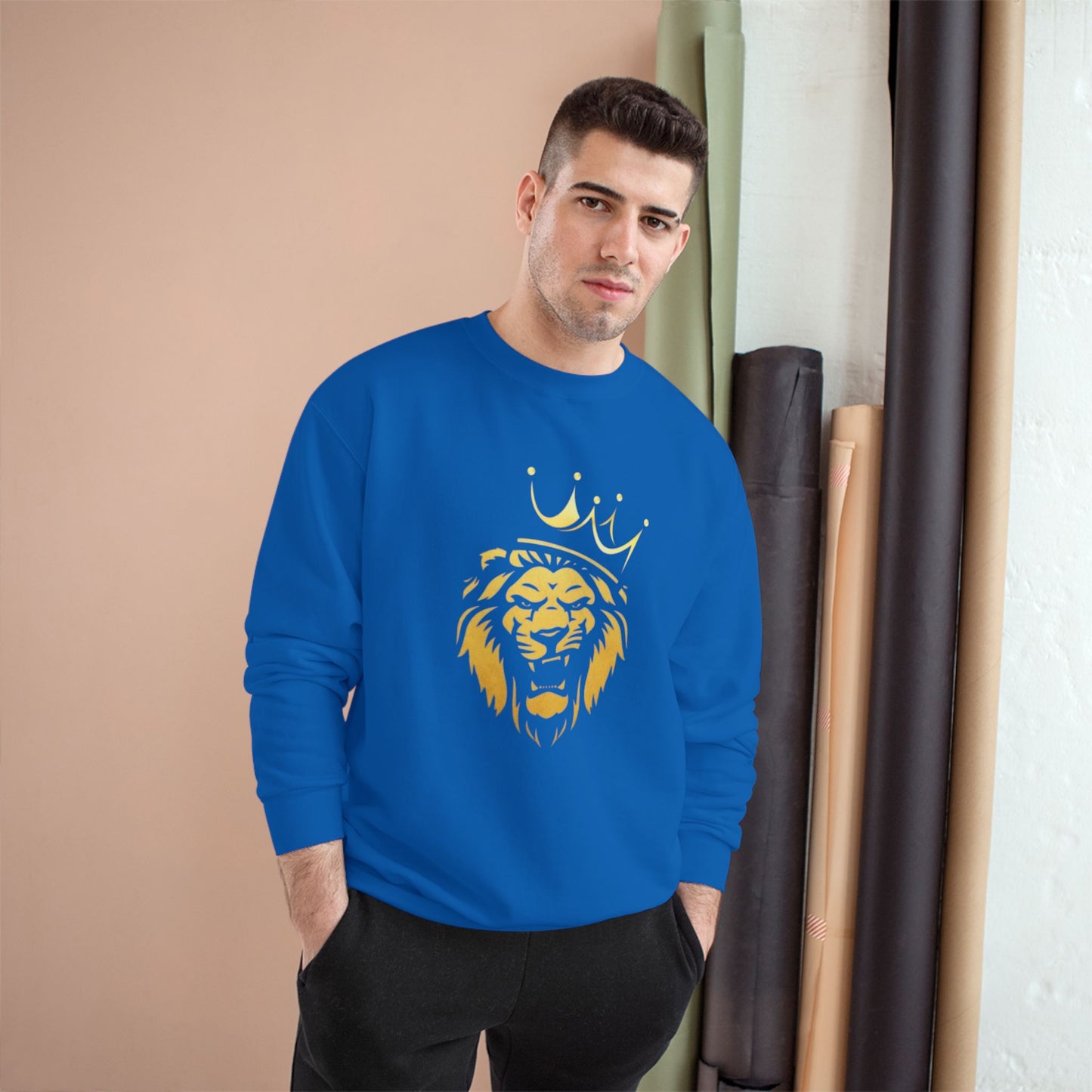 King of the Jungle Sweatshirt - Bold Lion with Crown Design