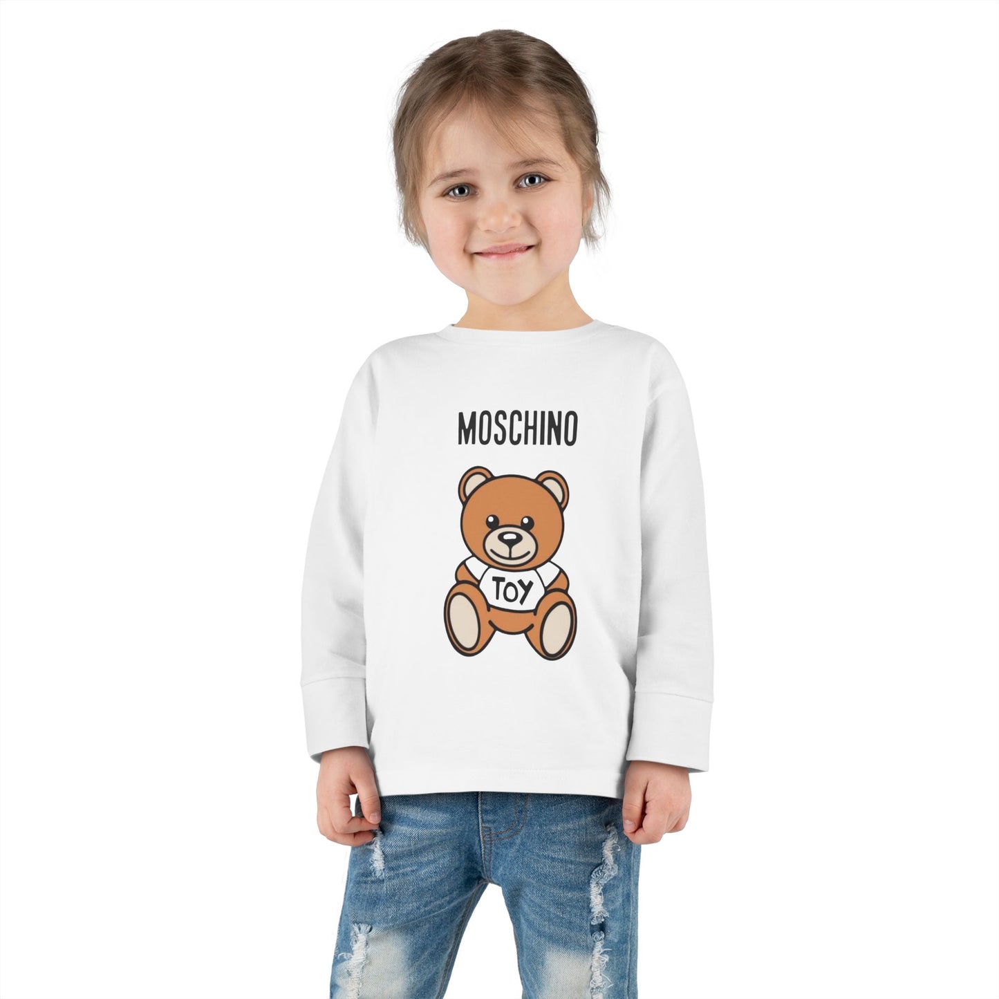 Cute Moschino Teddy Bear Toddler Long Sleeve Tee