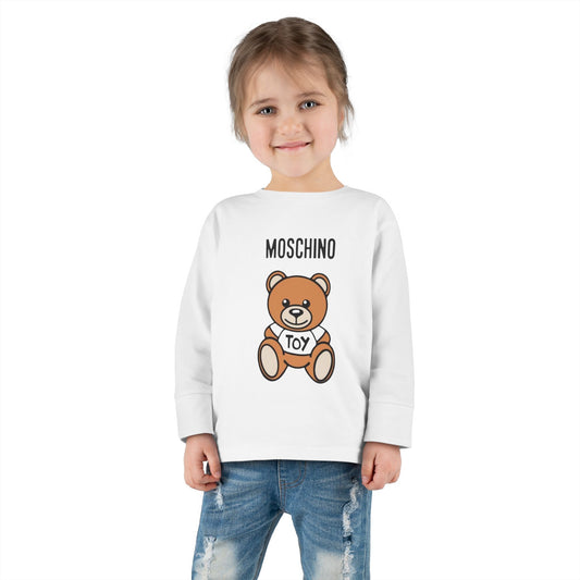 Cute Moschino Teddy Bear Toddler Long Sleeve Tee