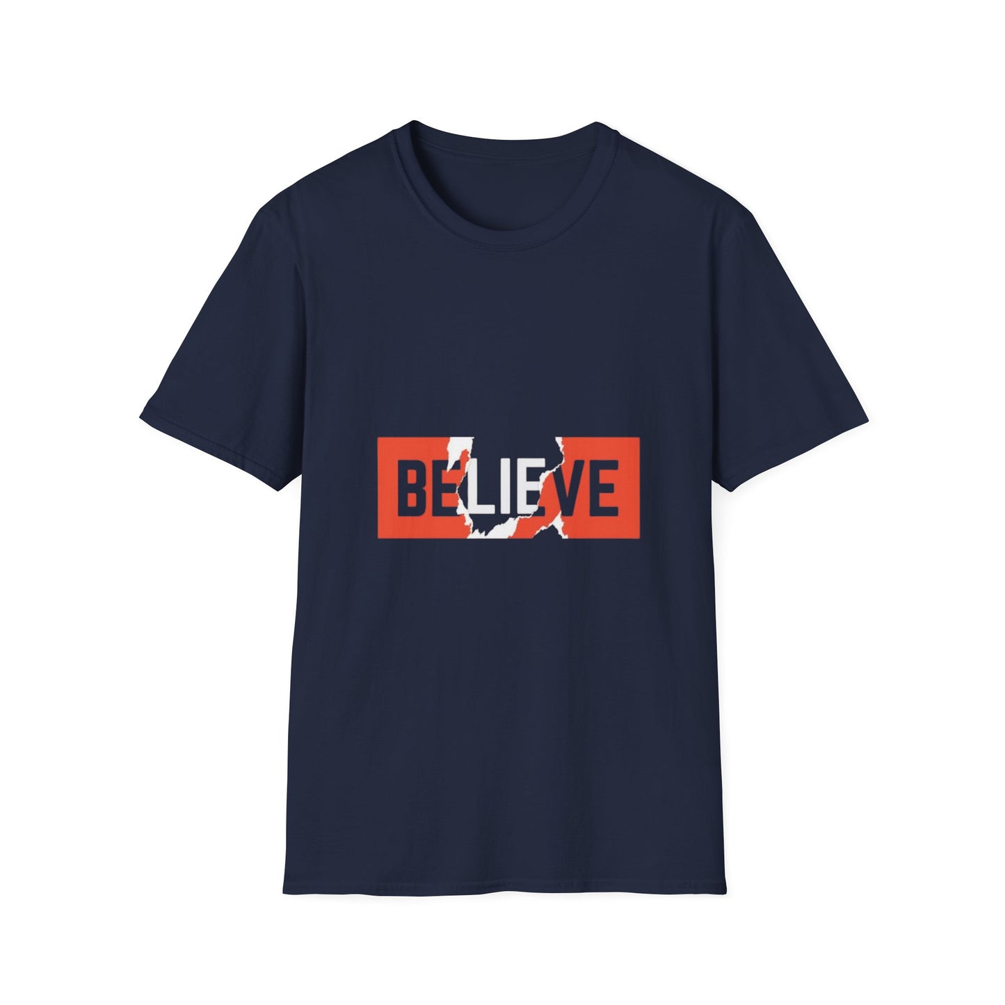 Motivational Unisex Softstyle T-Shirt - 'BELIEVE' Graphic Tee