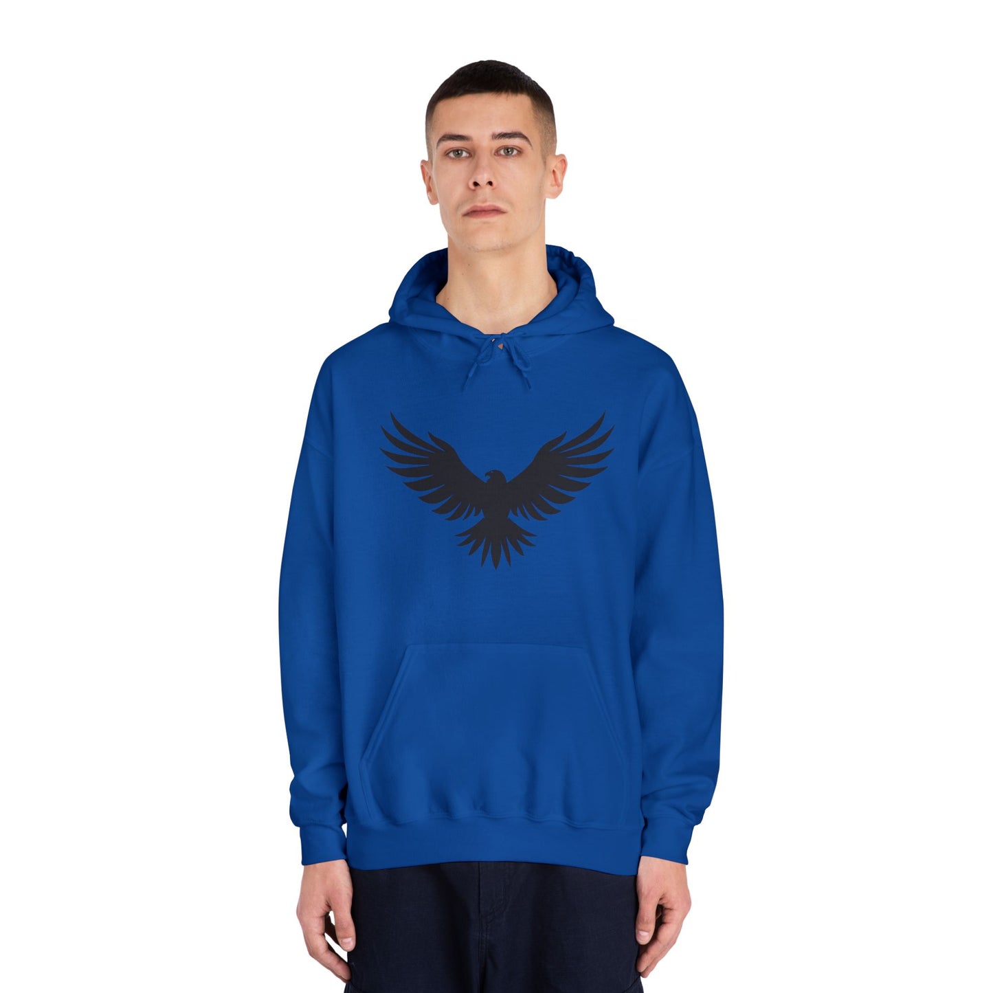 Rise Up Unisex Hooded Sweatshirt - Empowering White Hoodie with Eagle Design