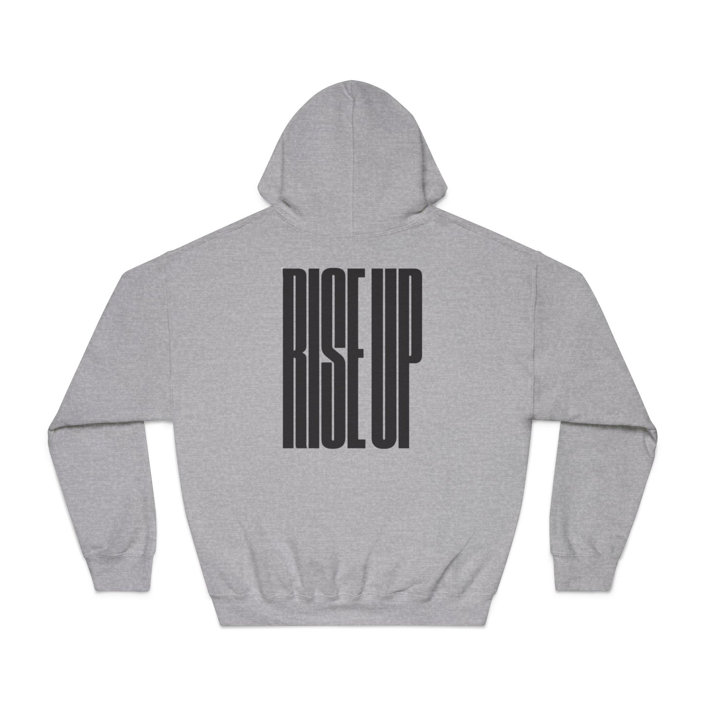 Rise Up Unisex Hooded Sweatshirt - Empowering White Hoodie with Eagle Design