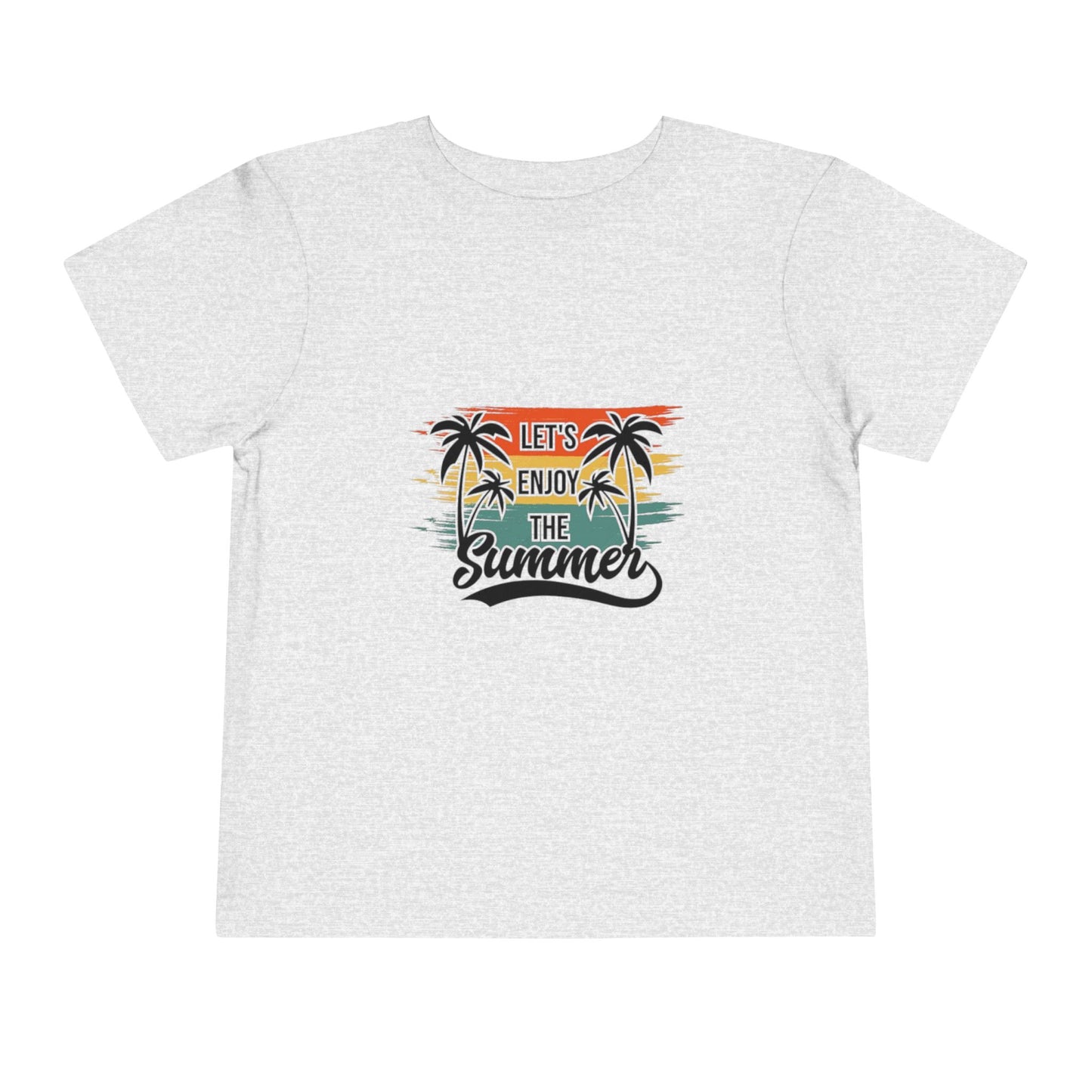 Toddler Short Sleeve Tee - 'Let's Enjoy The Summer' Palm Tree Design