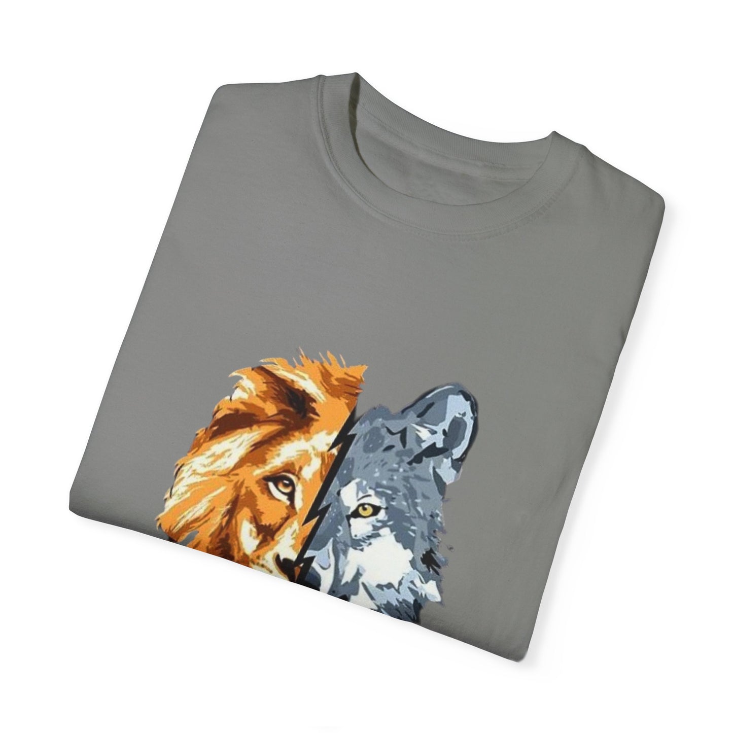 Lion and Wolf Unisex Garment-Dyed T-shirt - Nature Lover's Tee