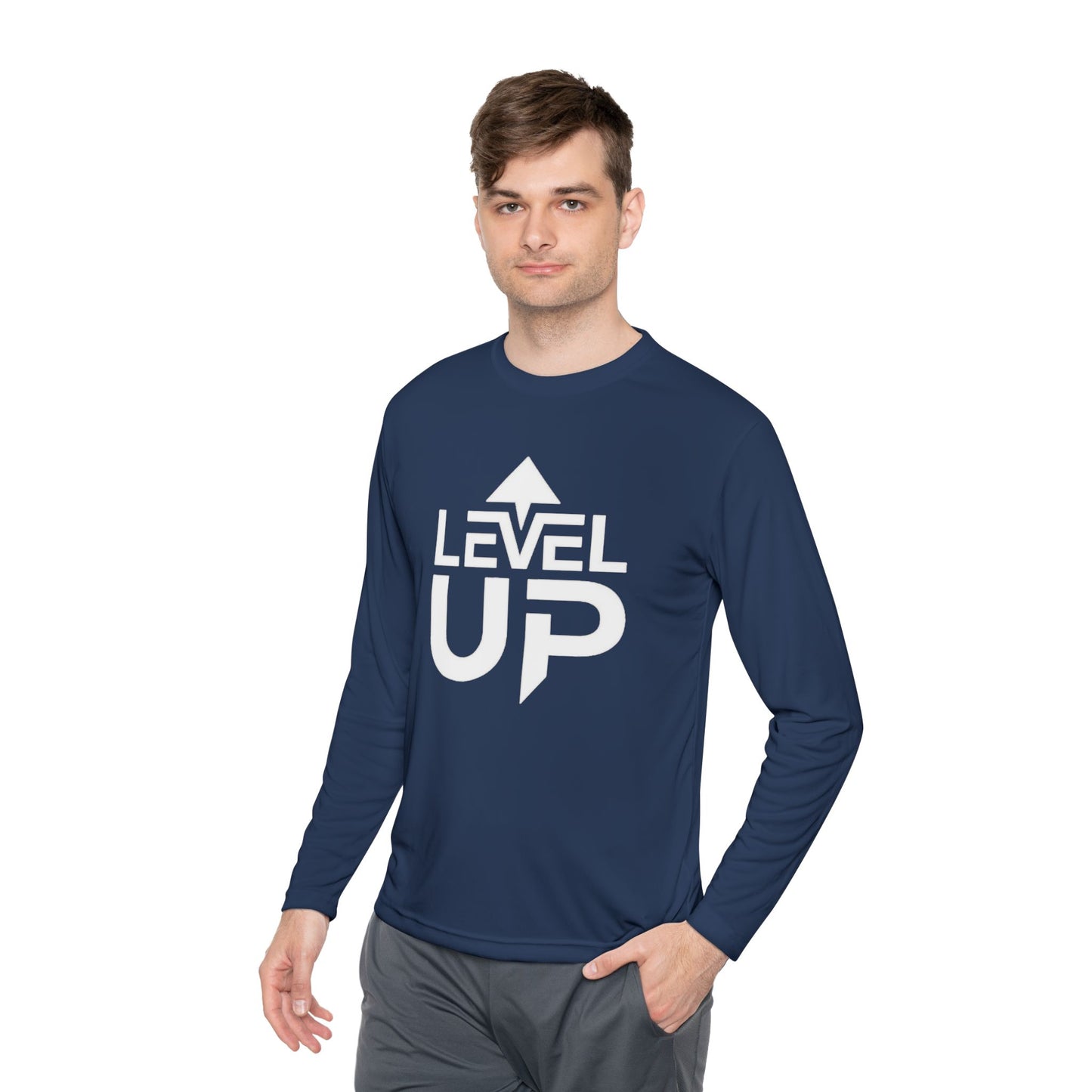 Level Up Unisex Lightweight Long Sleeve Tee - Perfect for Gamers and Achievers