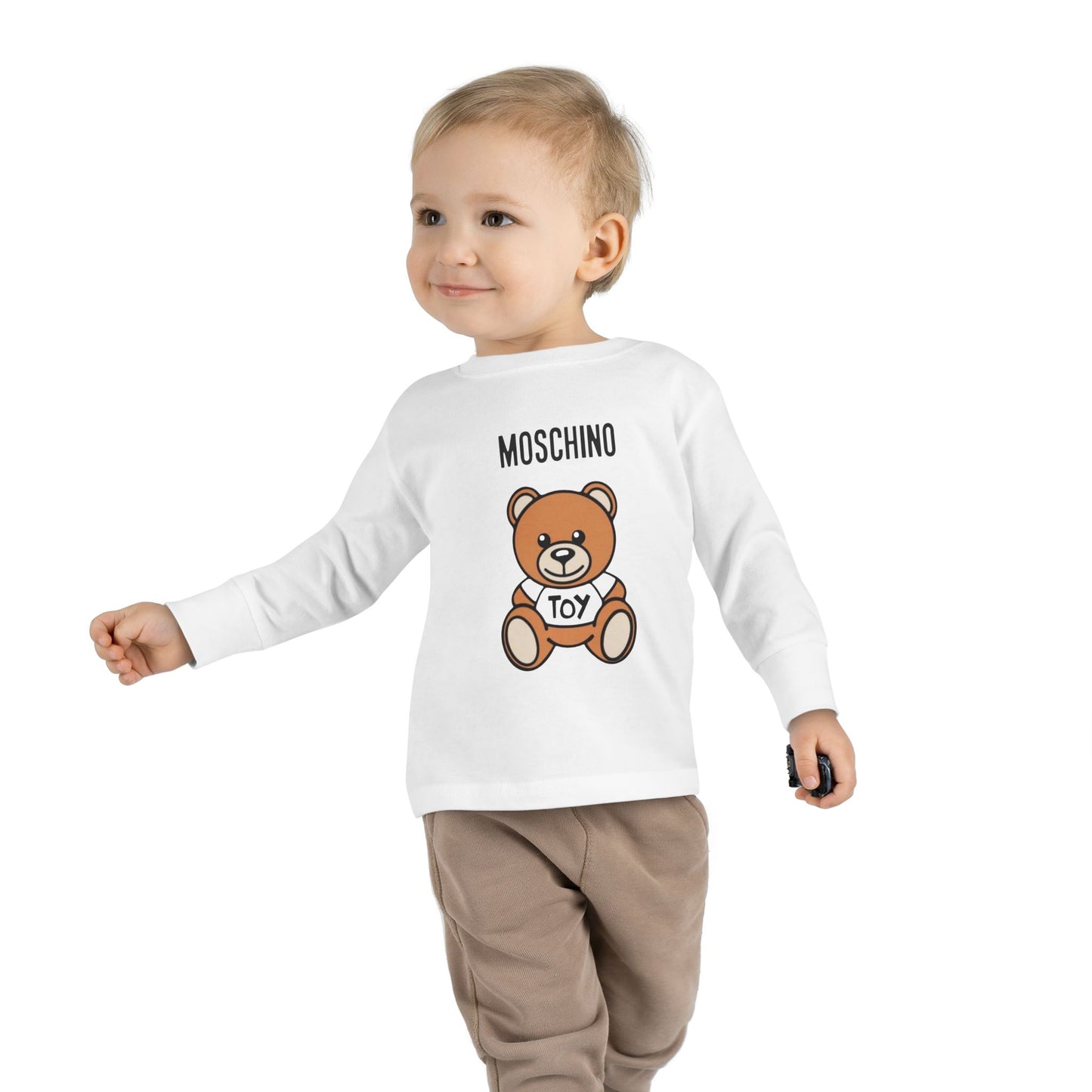 Cute Moschino Teddy Bear Toddler Long Sleeve Tee