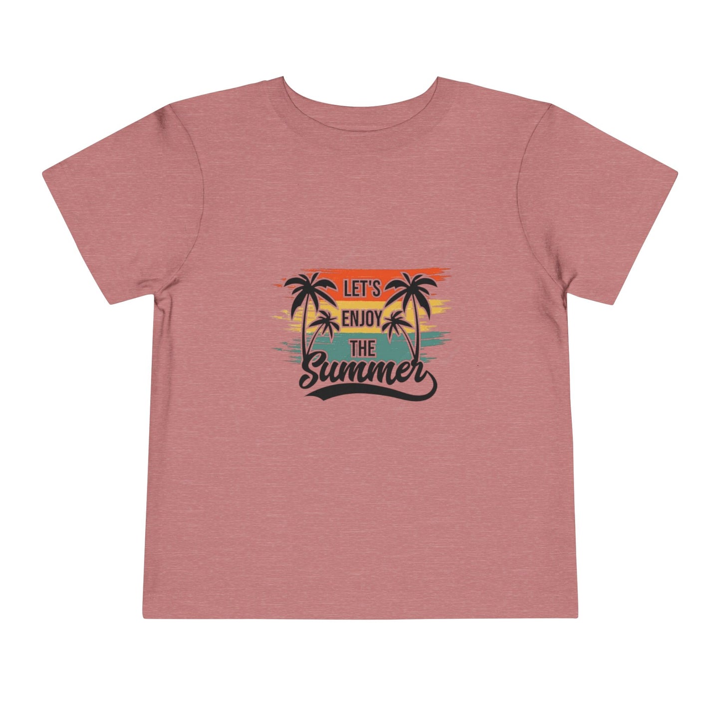 Toddler Short Sleeve Tee - 'Let's Enjoy The Summer' Palm Tree Design