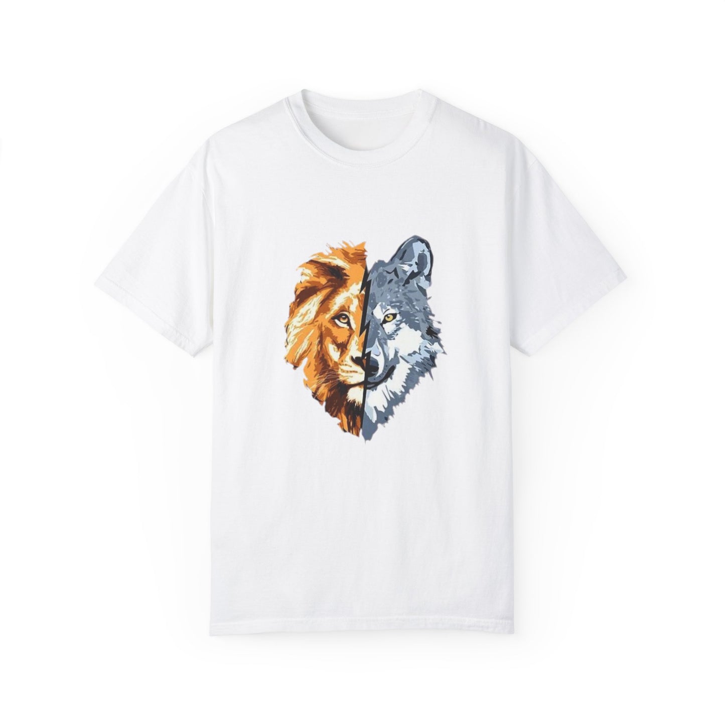 Lion and Wolf Unisex Garment-Dyed T-shirt - Nature Lover's Tee