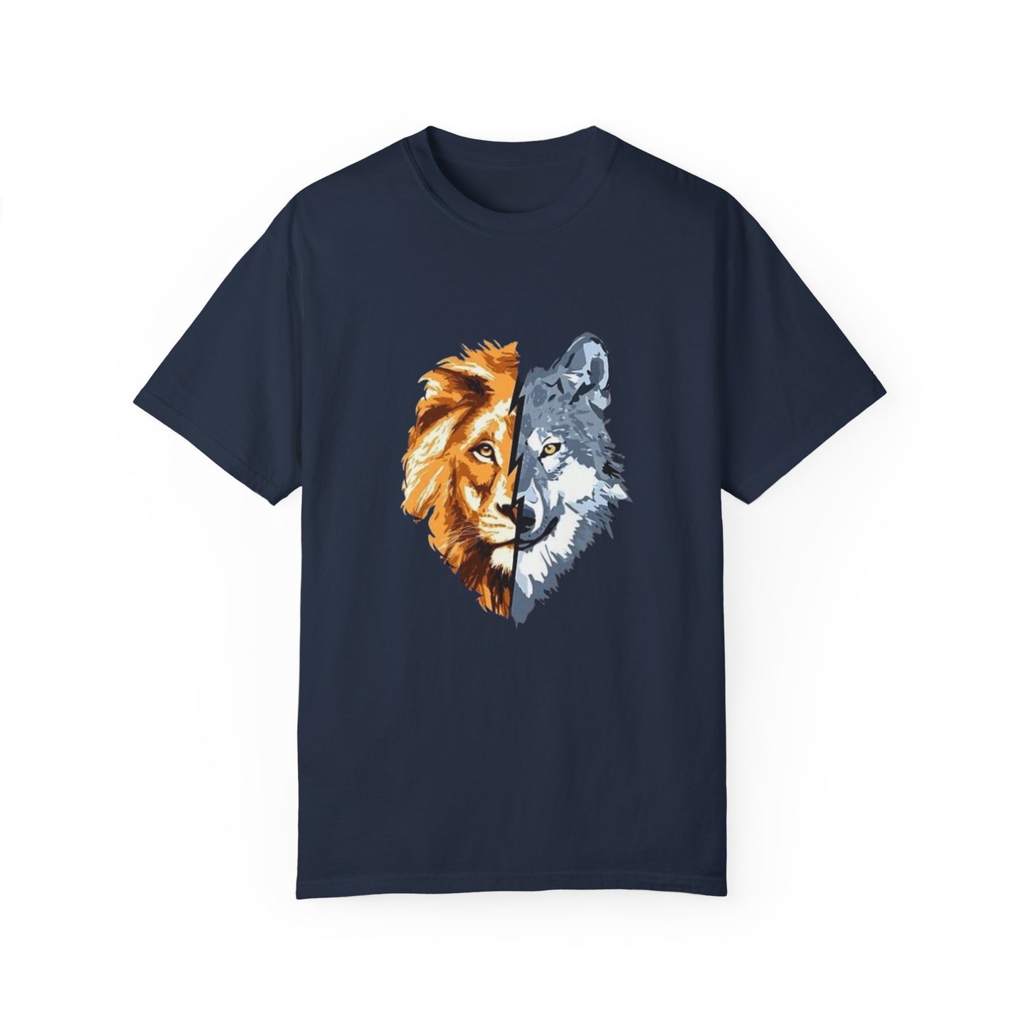 Lion and Wolf Unisex Garment-Dyed T-shirt - Nature Lover's Tee