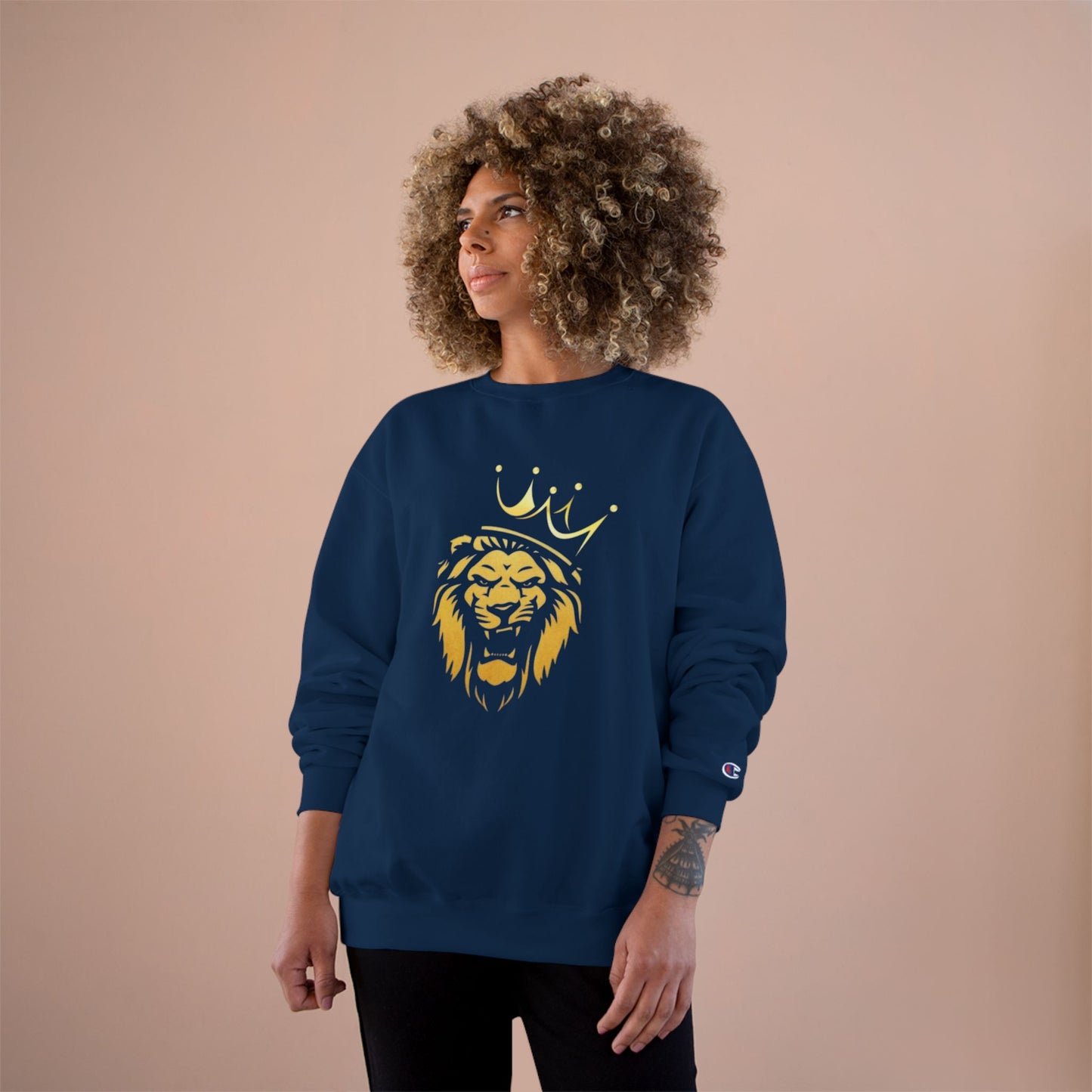 King of the Jungle Sweatshirt - Bold Lion with Crown Design