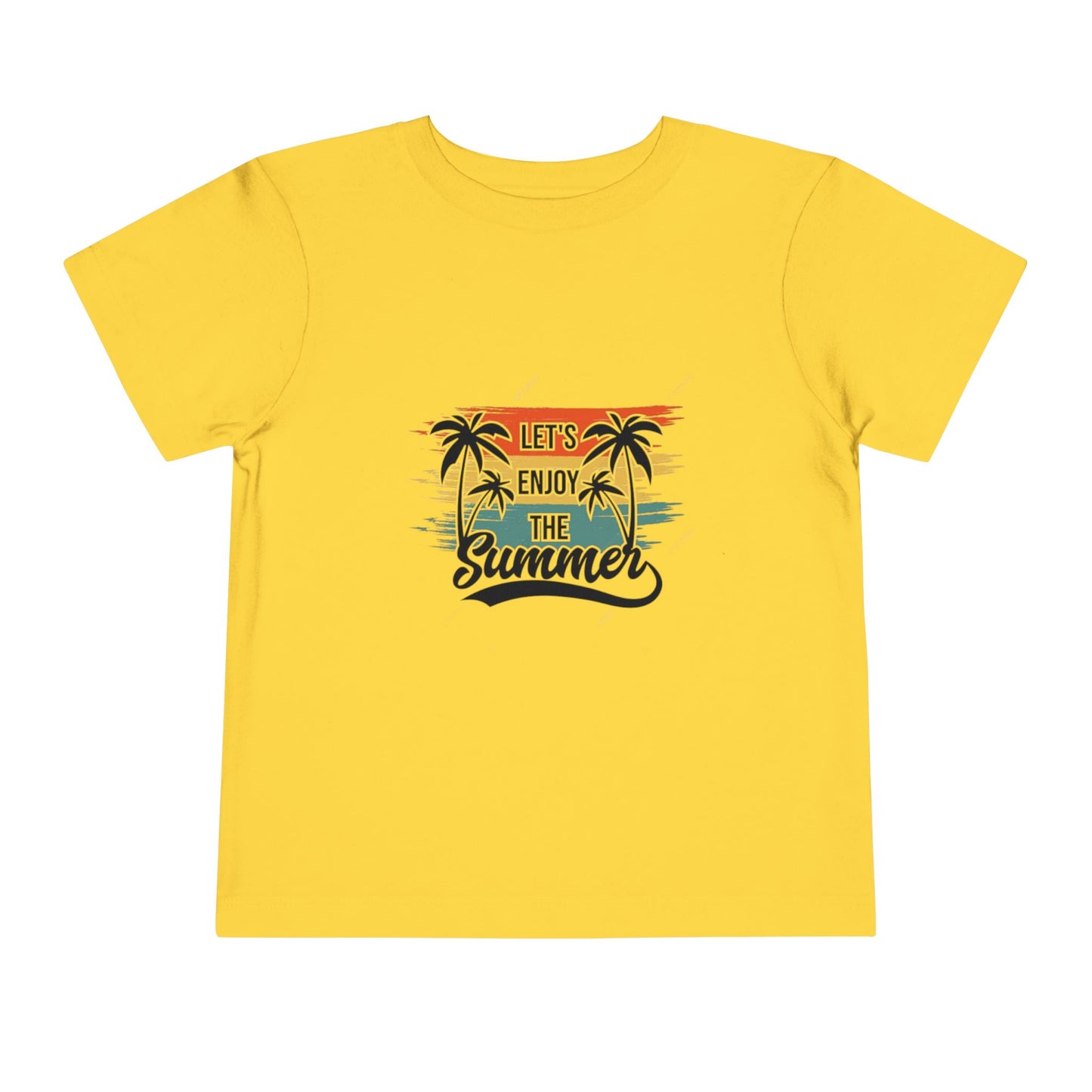 Toddler Short Sleeve Tee - 'Let's Enjoy The Summer' Palm Tree Design