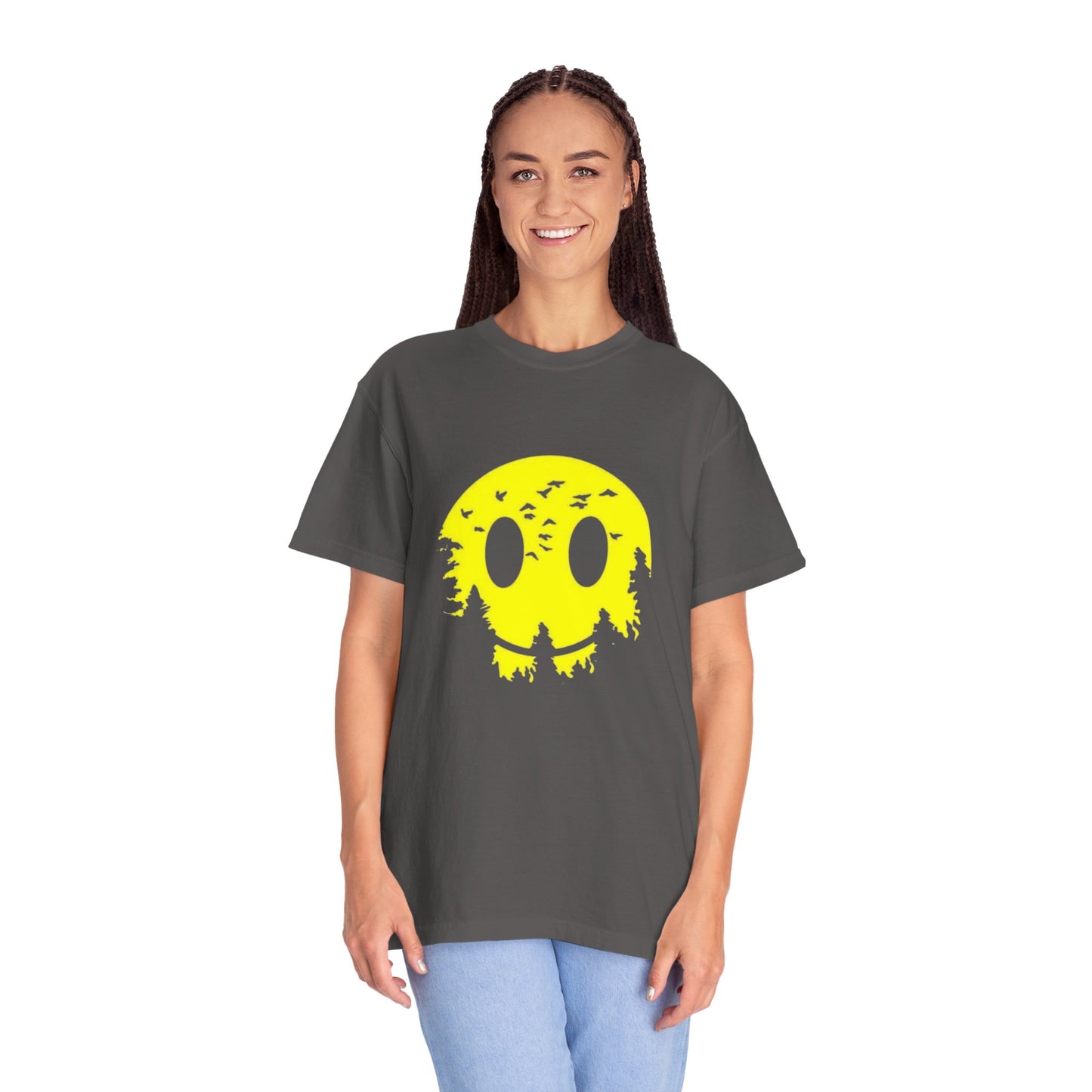 Happy Nature Smile T-Shirt - Unisex Garment-Dyed Tee for Outdoor Lovers