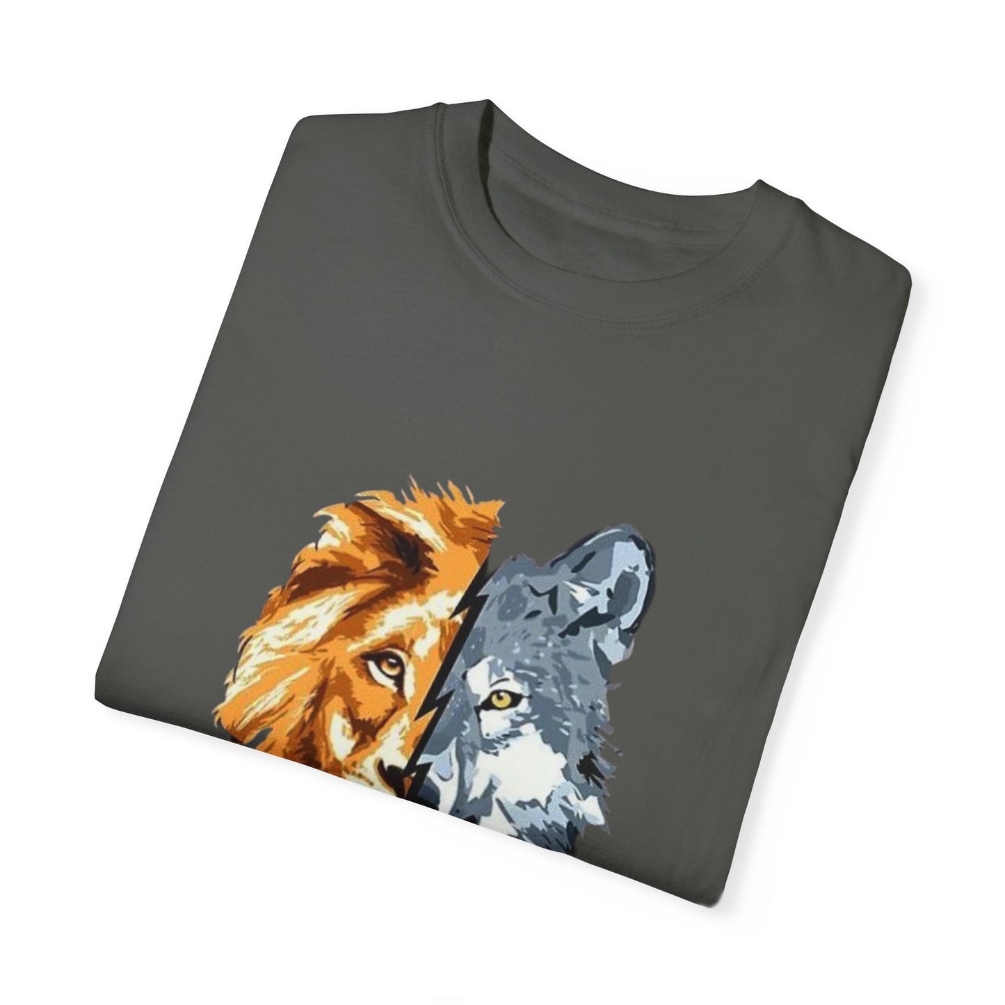 Lion and Wolf Unisex Garment-Dyed T-shirt - Nature Lover's Tee