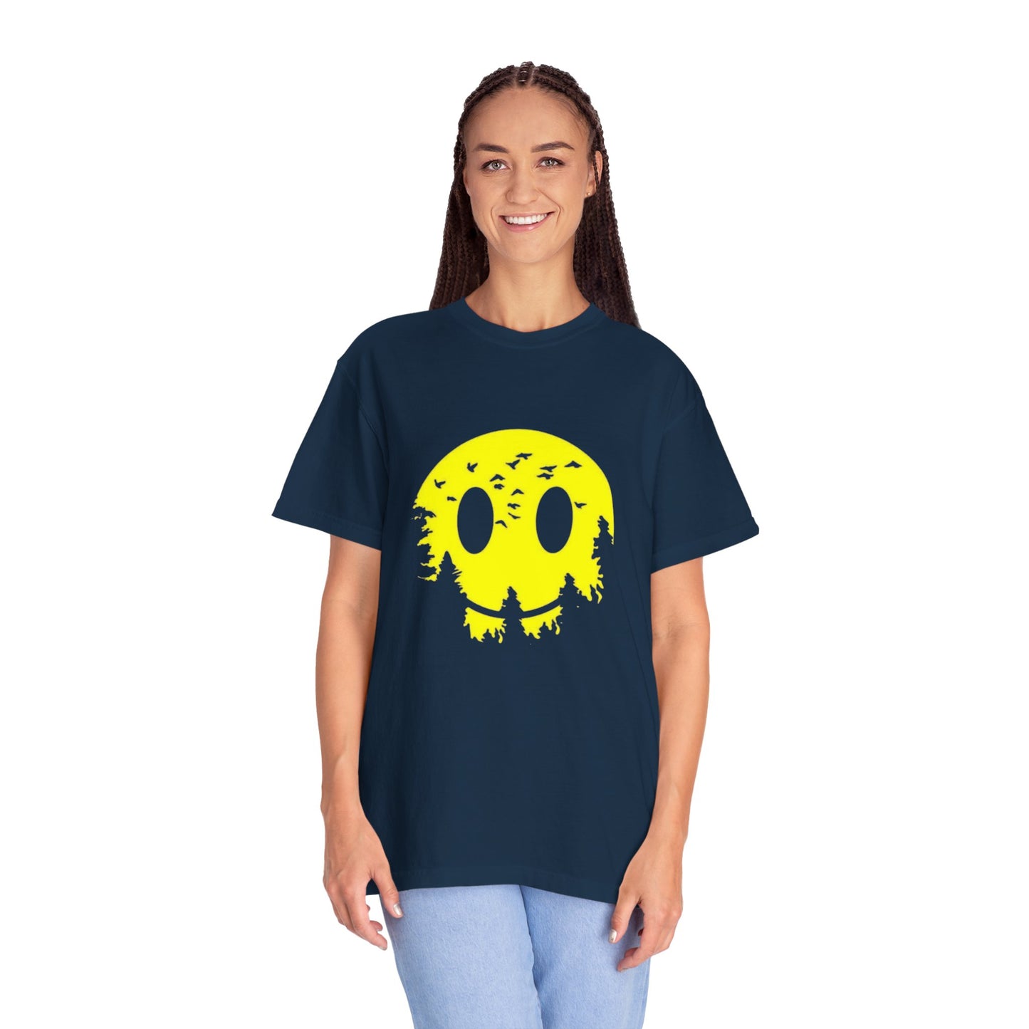 Happy Nature Smile T-Shirt - Unisex Garment-Dyed Tee for Outdoor Lovers