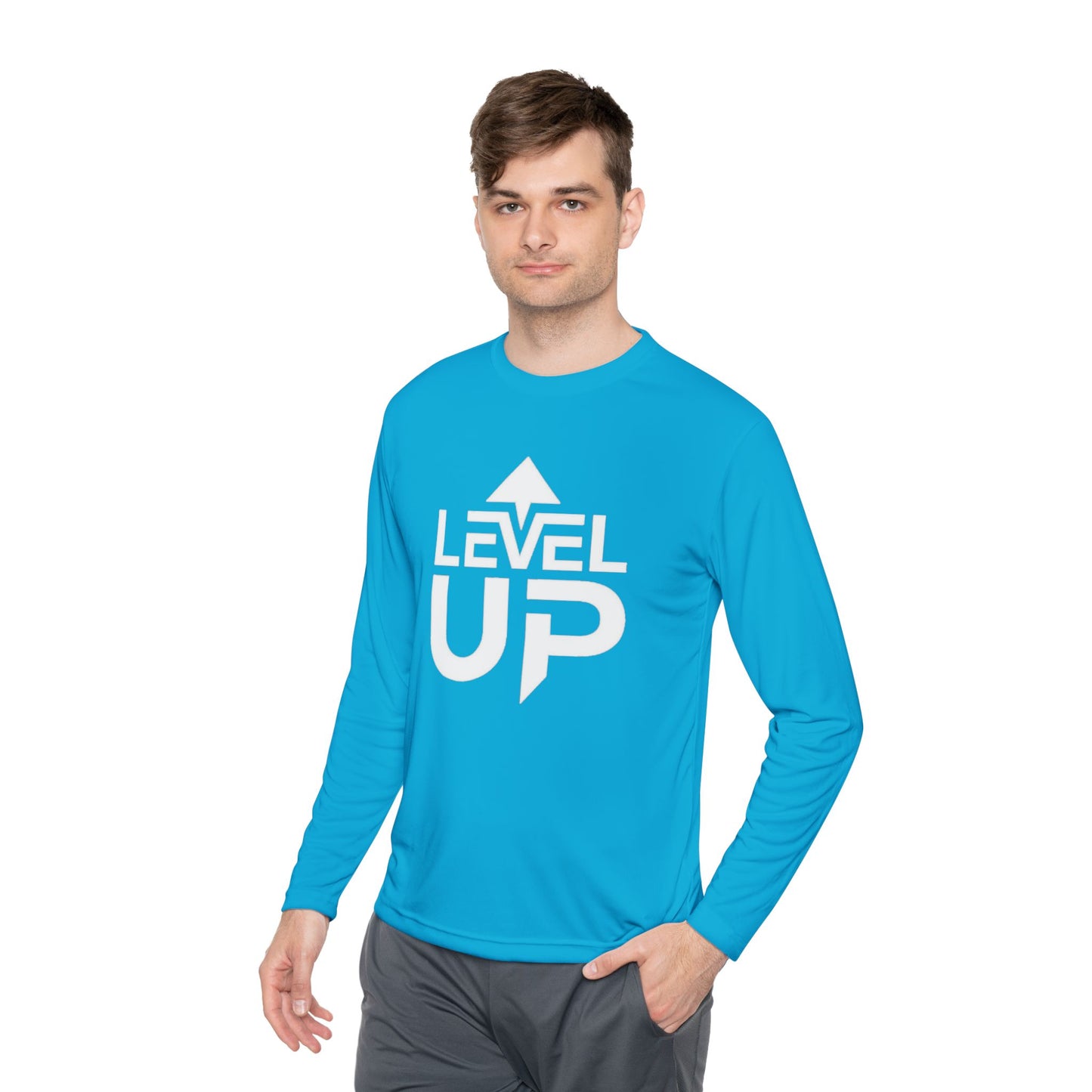 Level Up Unisex Lightweight Long Sleeve Tee - Perfect for Gamers and Achievers