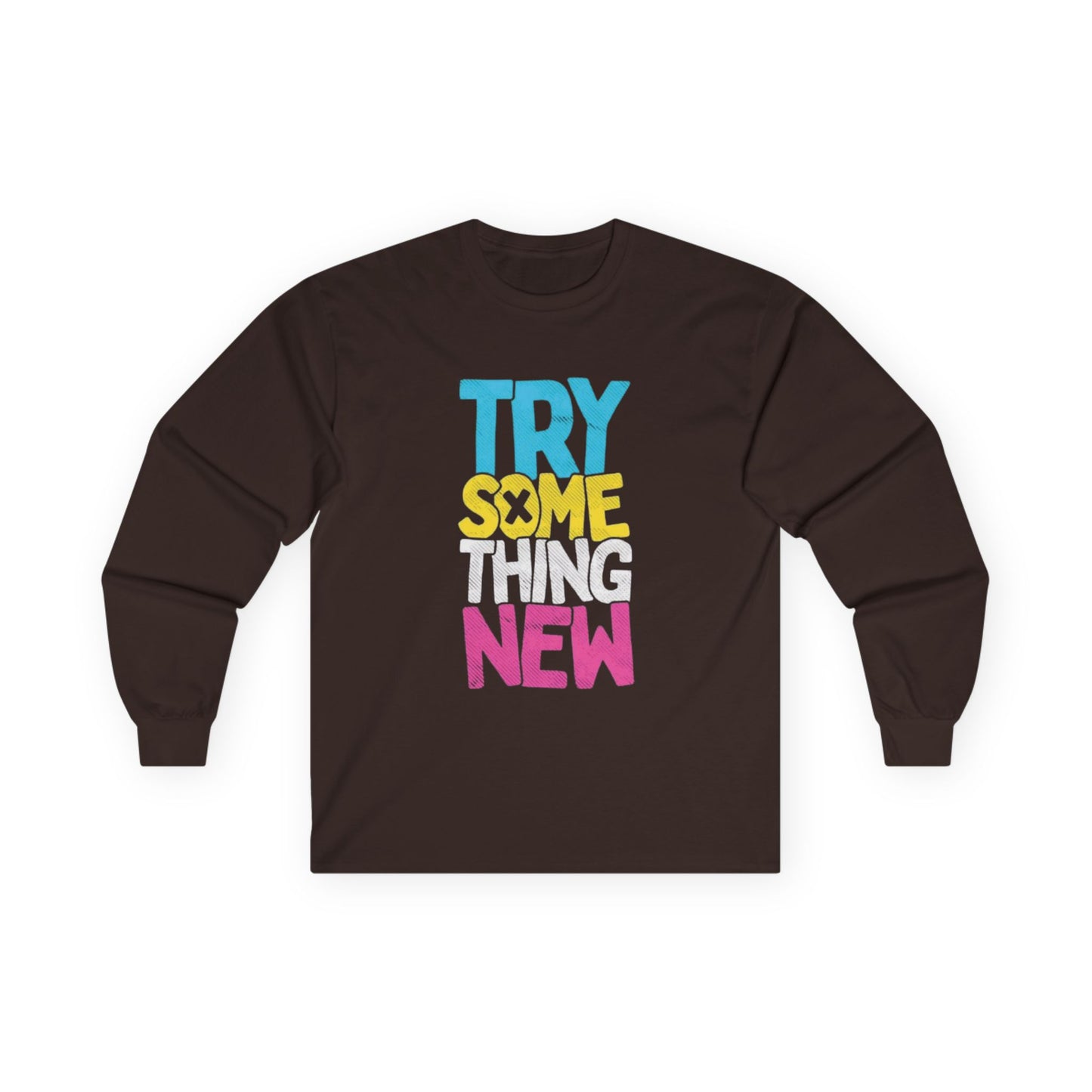 Inspiring Unisex Long Sleeve Tee - 'Try Something New' - Motivational Cotton Shirt