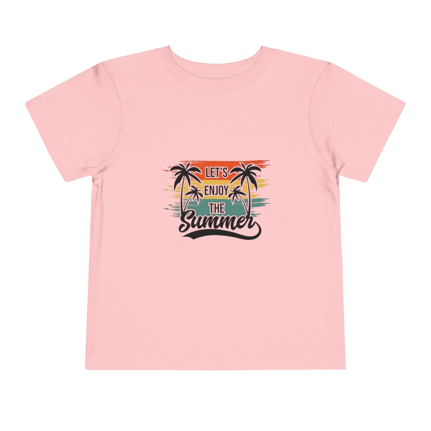 Toddler Short Sleeve Tee - 'Let's Enjoy The Summer' Palm Tree Design