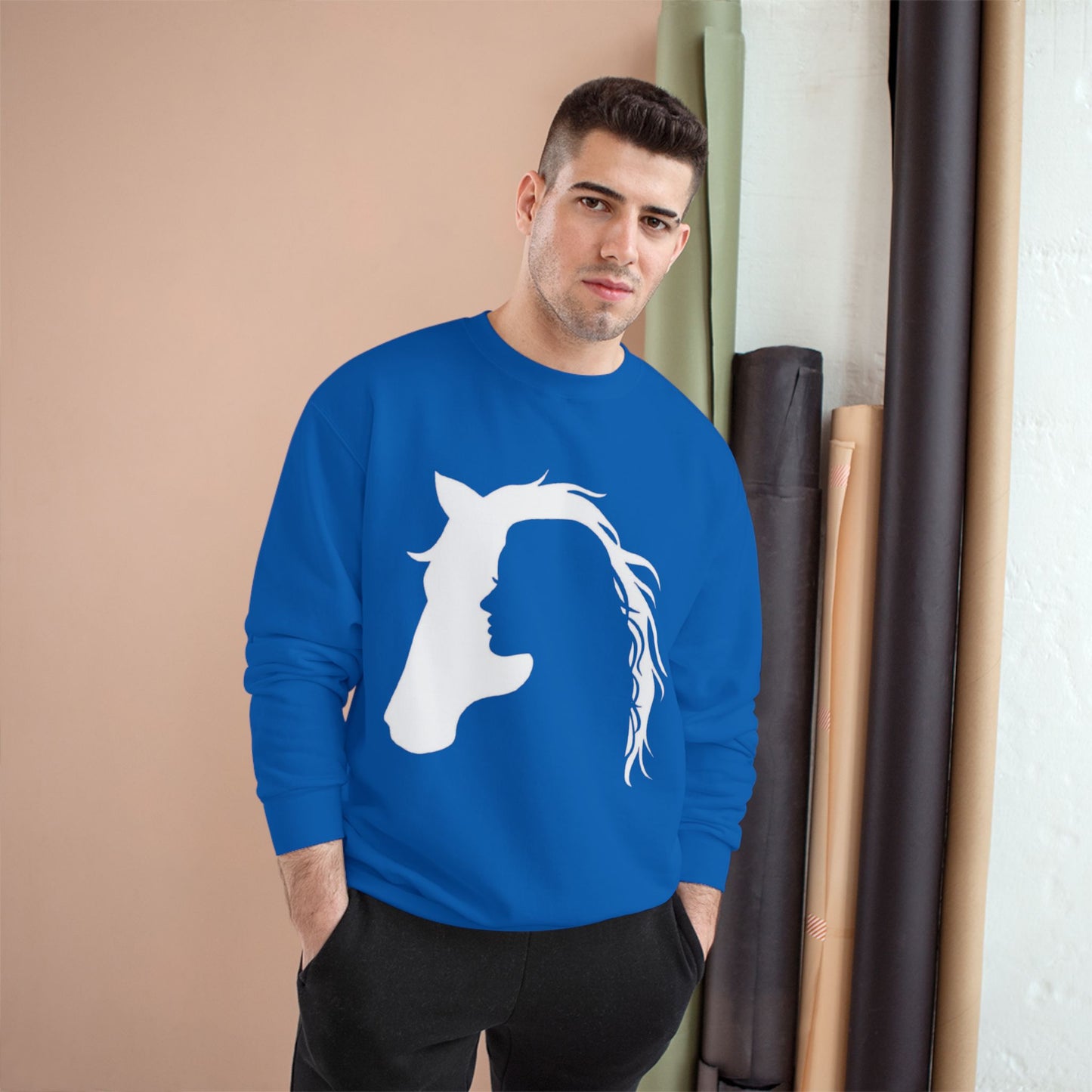 Equestrian Champion Sweatshirt - Horse & Rider Silhouette Design