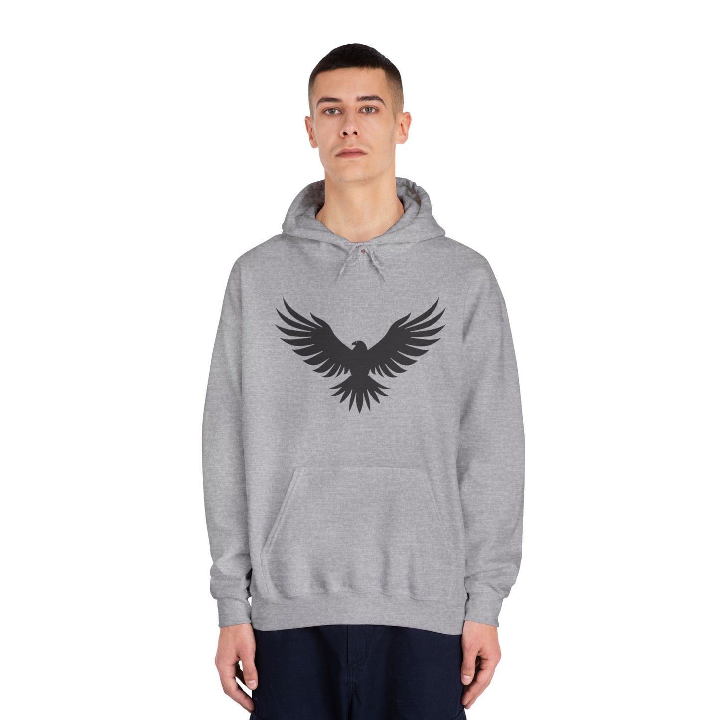 Rise Up Unisex Hooded Sweatshirt - Empowering White Hoodie with Eagle Design