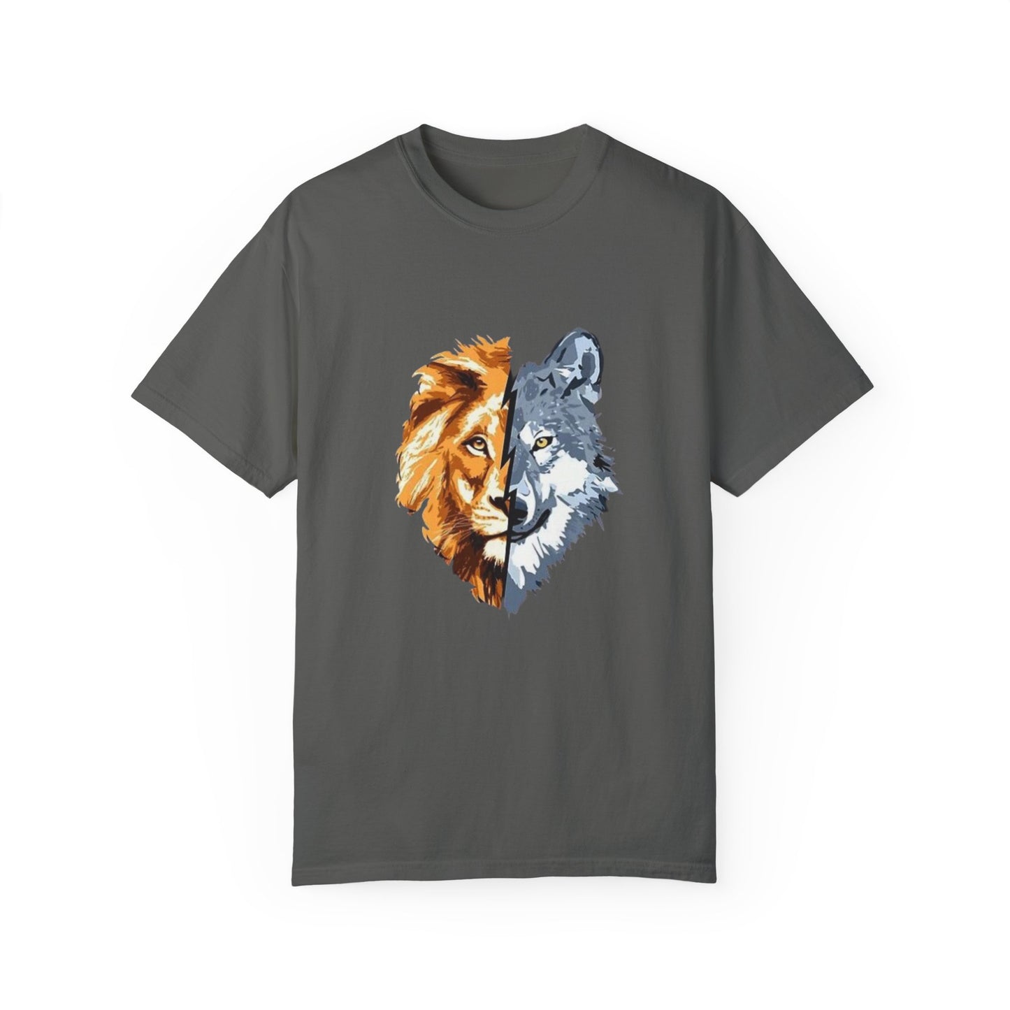 Lion and Wolf Unisex Garment-Dyed T-shirt - Nature Lover's Tee