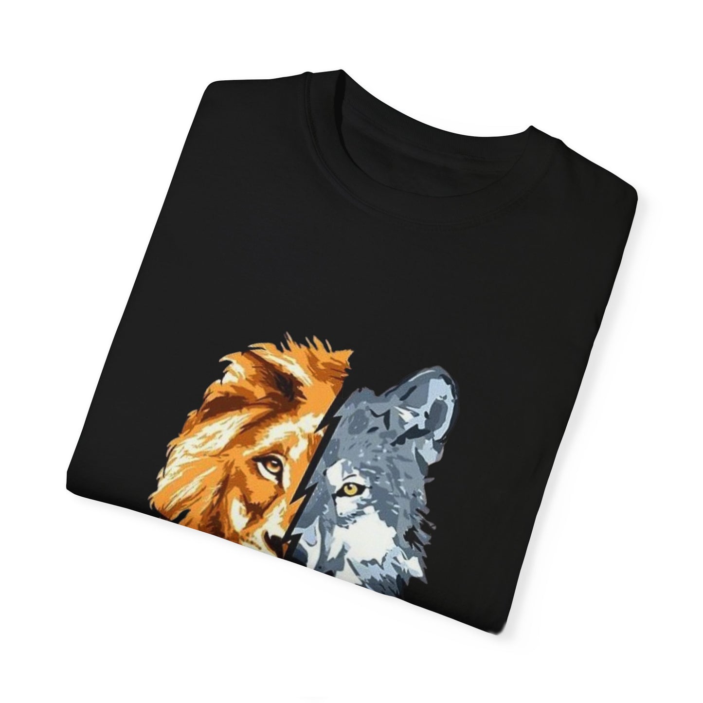 Lion and Wolf Unisex Garment-Dyed T-shirt - Nature Lover's Tee