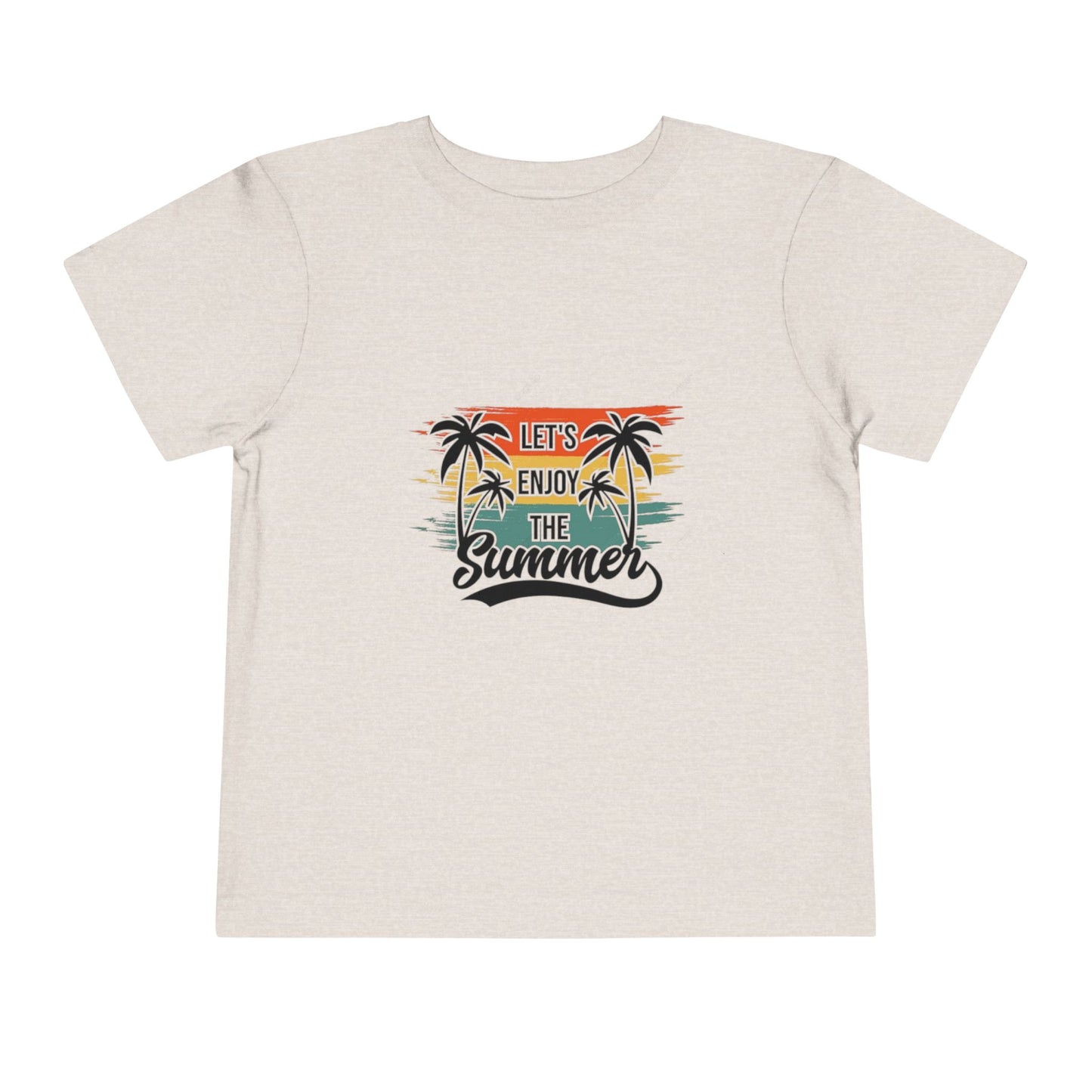 Toddler Short Sleeve Tee - 'Let's Enjoy The Summer' Palm Tree Design