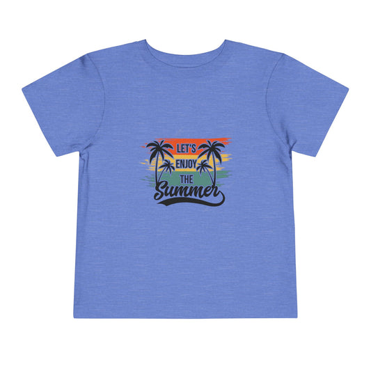 Toddler Short Sleeve Tee - 'Let's Enjoy The Summer' Palm Tree Design