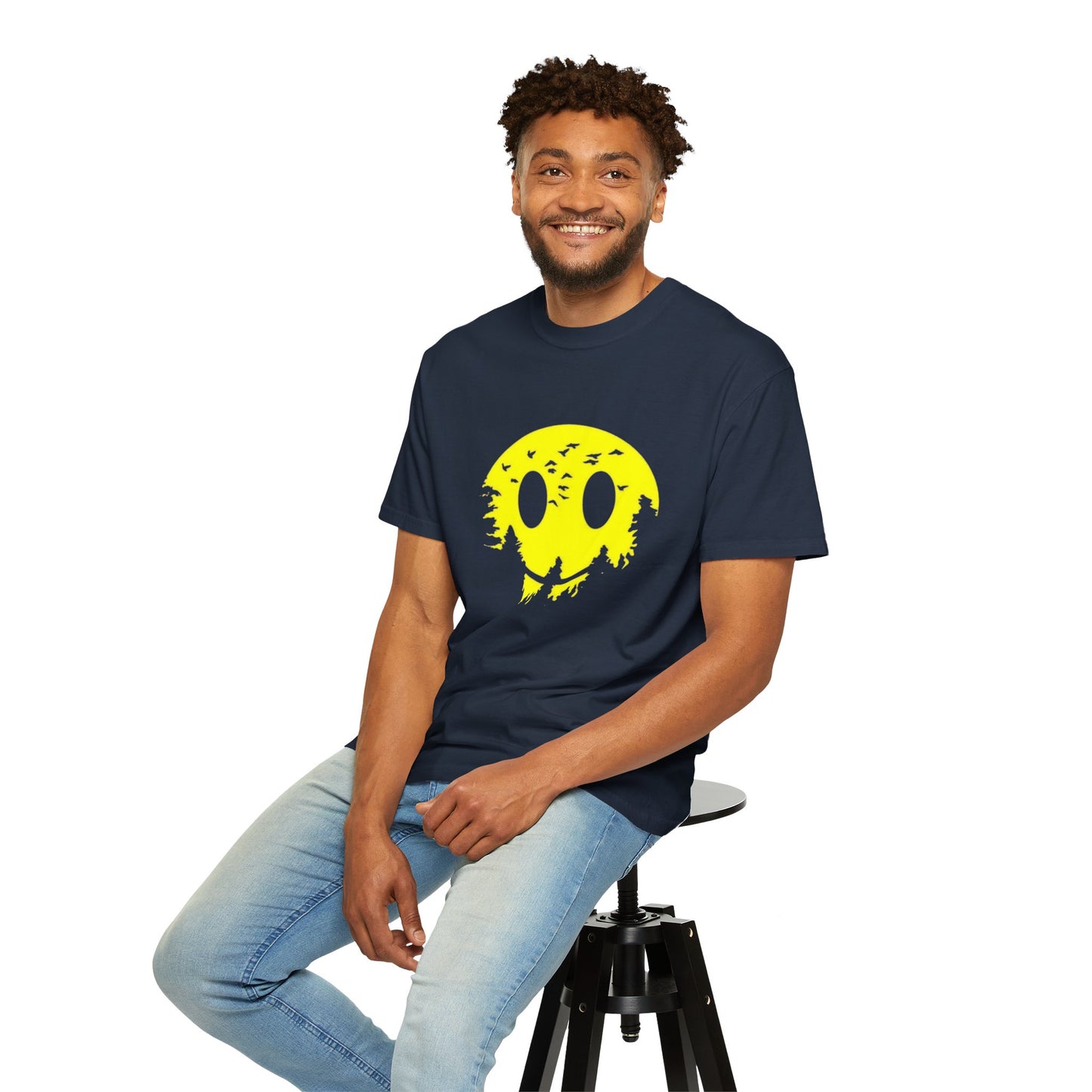 Happy Nature Smile T-Shirt - Unisex Garment-Dyed Tee for Outdoor Lovers