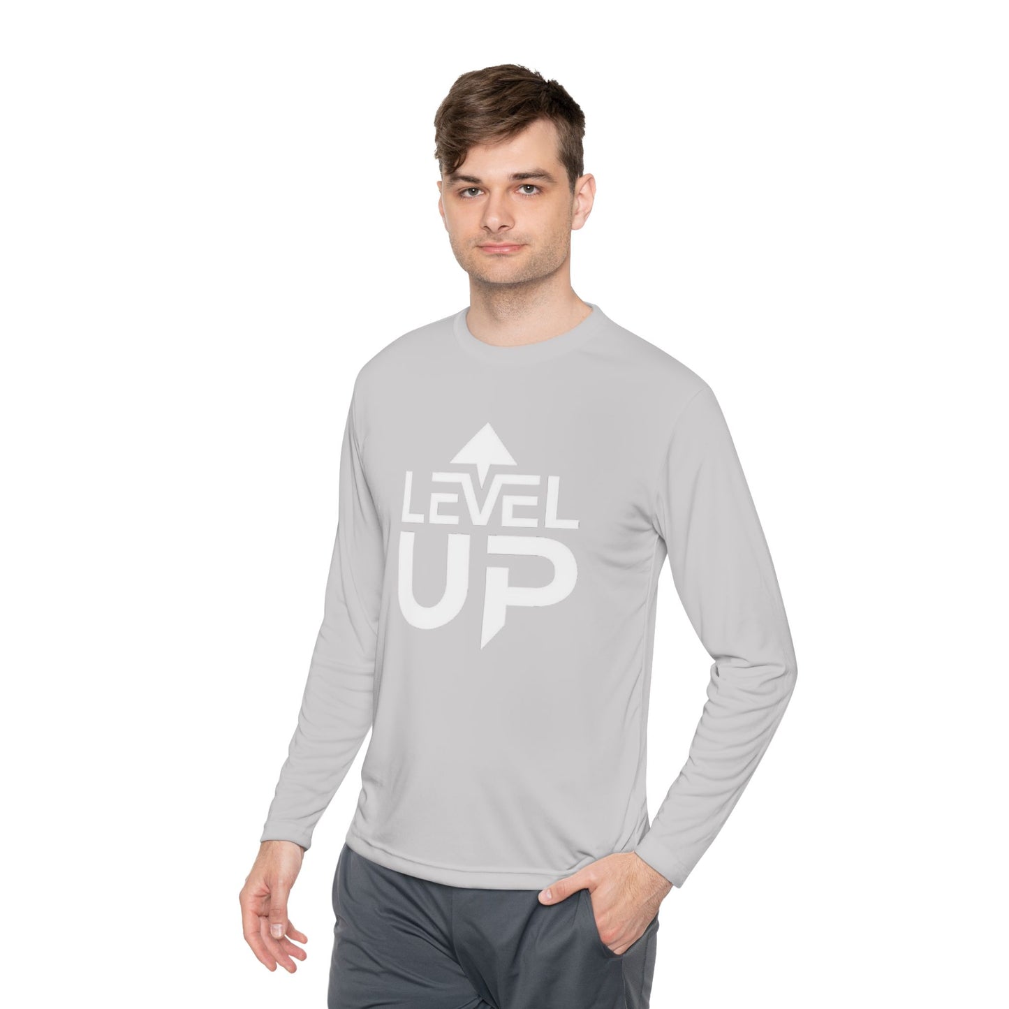 Level Up Unisex Lightweight Long Sleeve Tee - Perfect for Gamers and Achievers