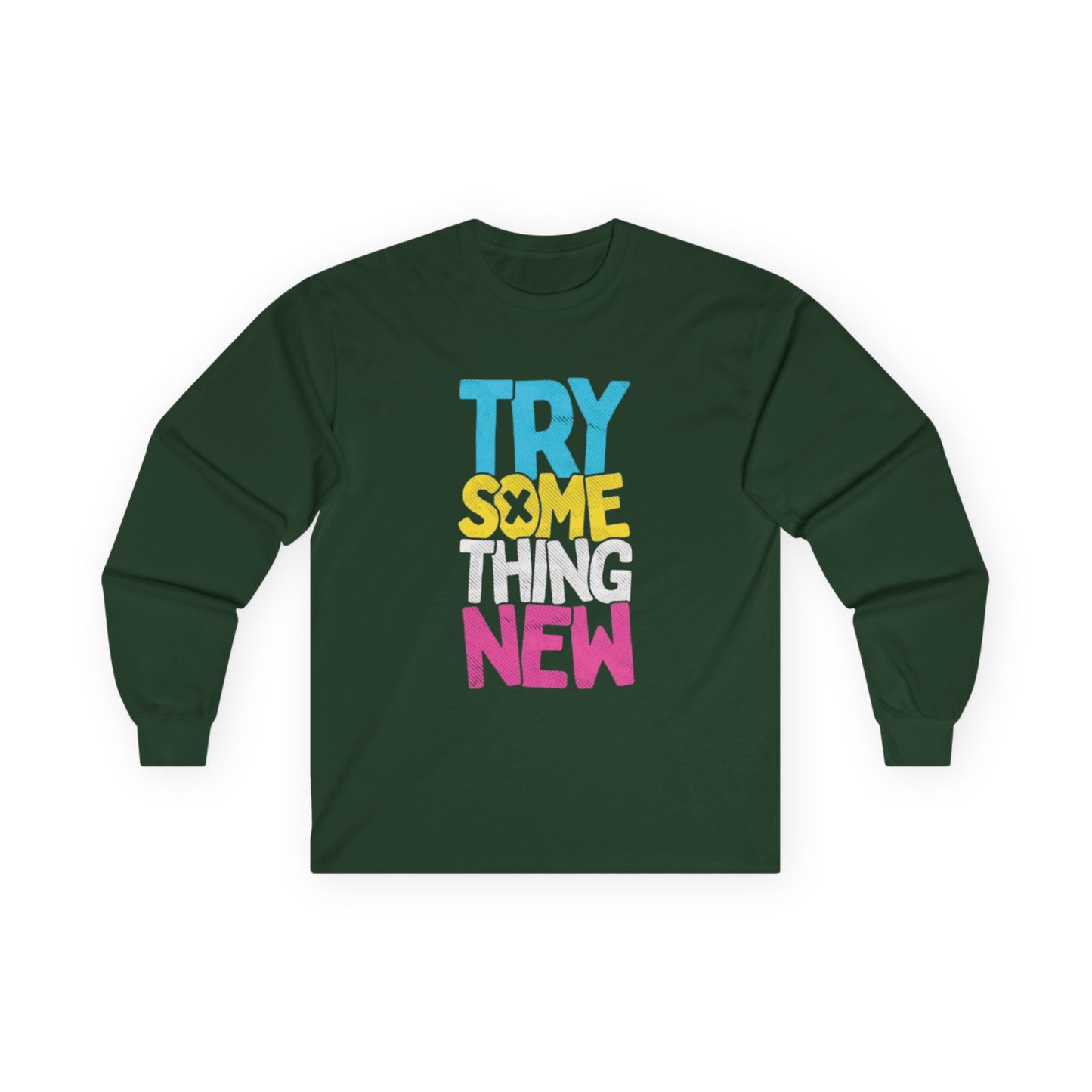 Inspiring Unisex Long Sleeve Tee - 'Try Something New' - Motivational Cotton Shirt