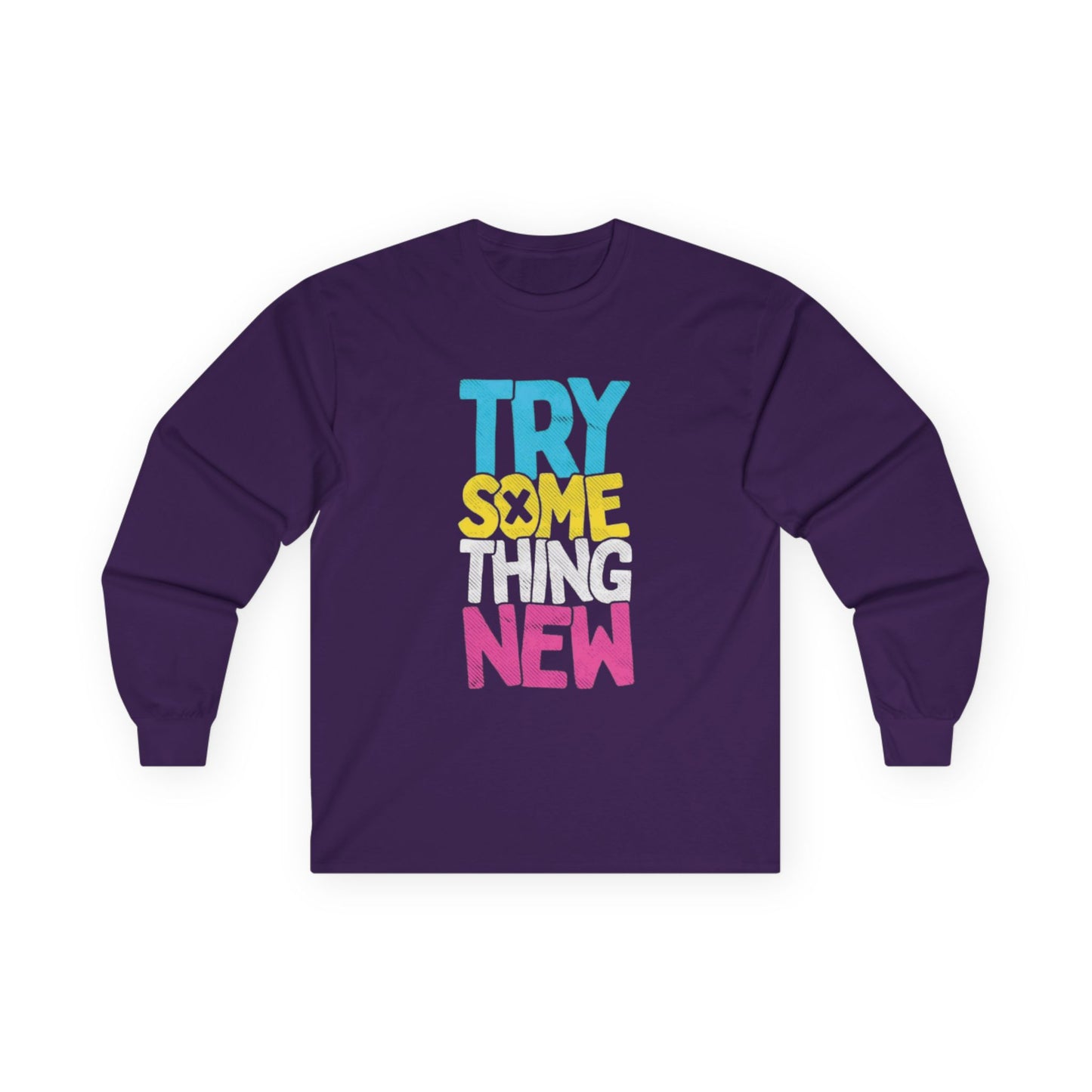 Inspiring Unisex Long Sleeve Tee - 'Try Something New' - Motivational Cotton Shirt