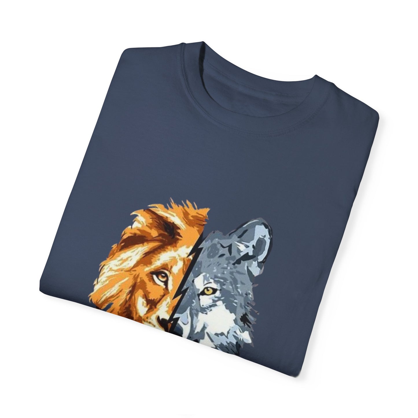 Lion and Wolf Unisex Garment-Dyed T-shirt - Nature Lover's Tee