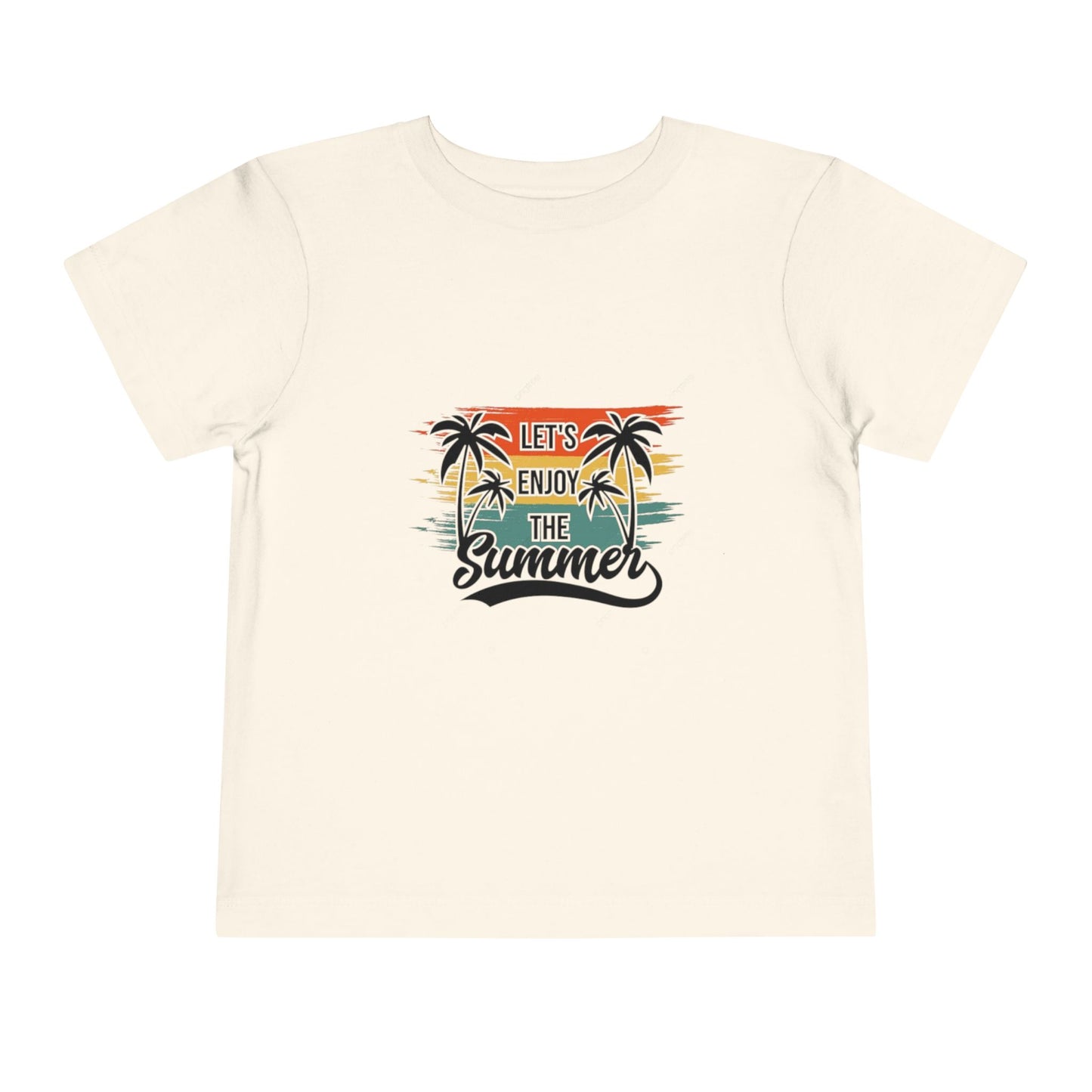 Toddler Short Sleeve Tee - 'Let's Enjoy The Summer' Palm Tree Design