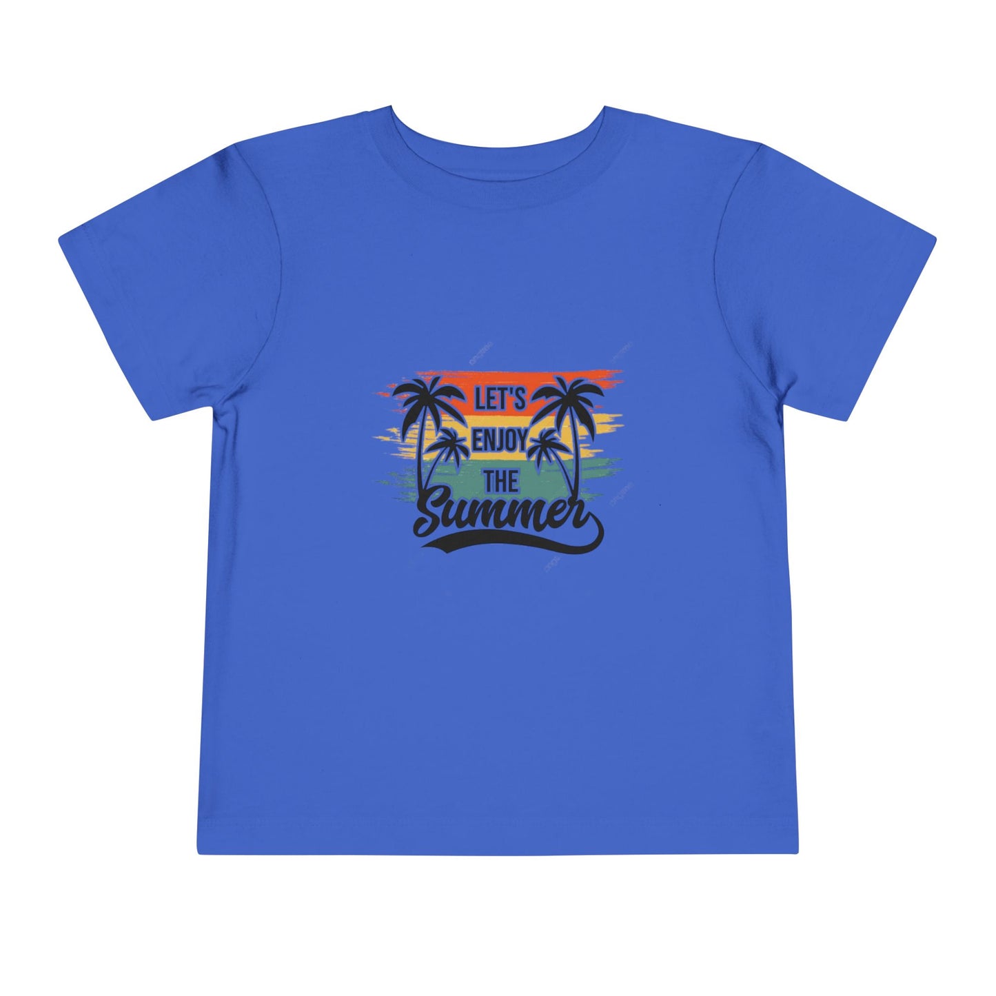 Toddler Short Sleeve Tee - 'Let's Enjoy The Summer' Palm Tree Design