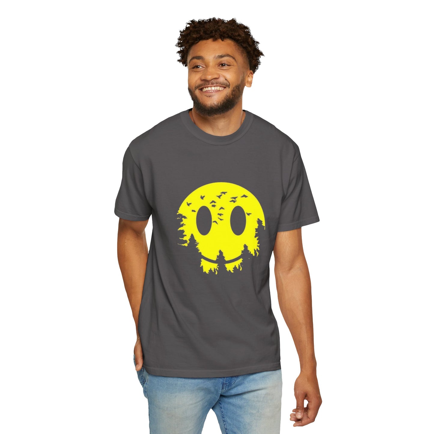 Happy Nature Smile T-Shirt - Unisex Garment-Dyed Tee for Outdoor Lovers