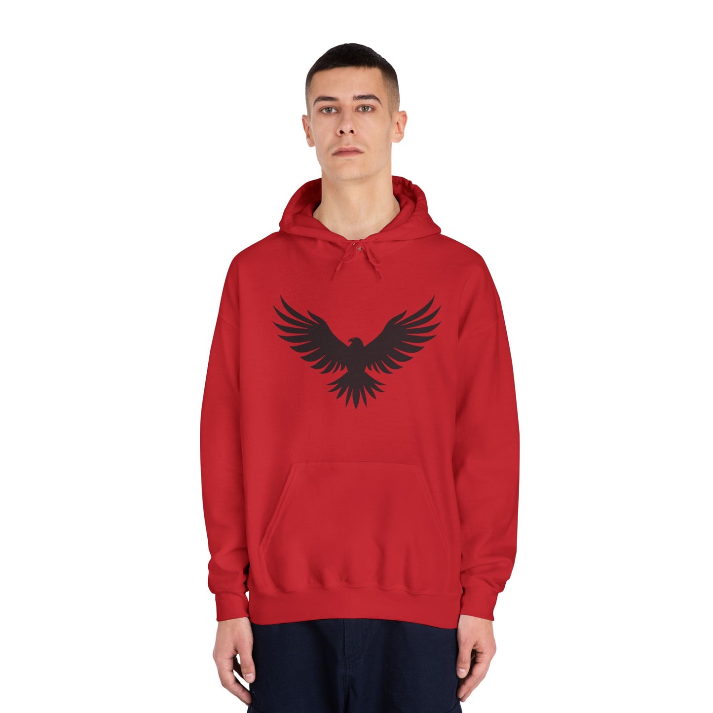 Rise Up Unisex Hooded Sweatshirt - Empowering White Hoodie with Eagle Design