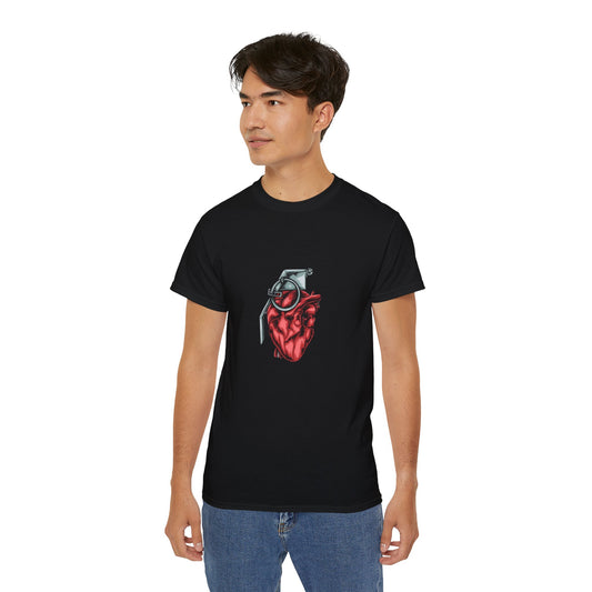 Bold Heart Graphic Unisex Ultra Cotton Tee - Unique Stylish Apparel for Art Lovers